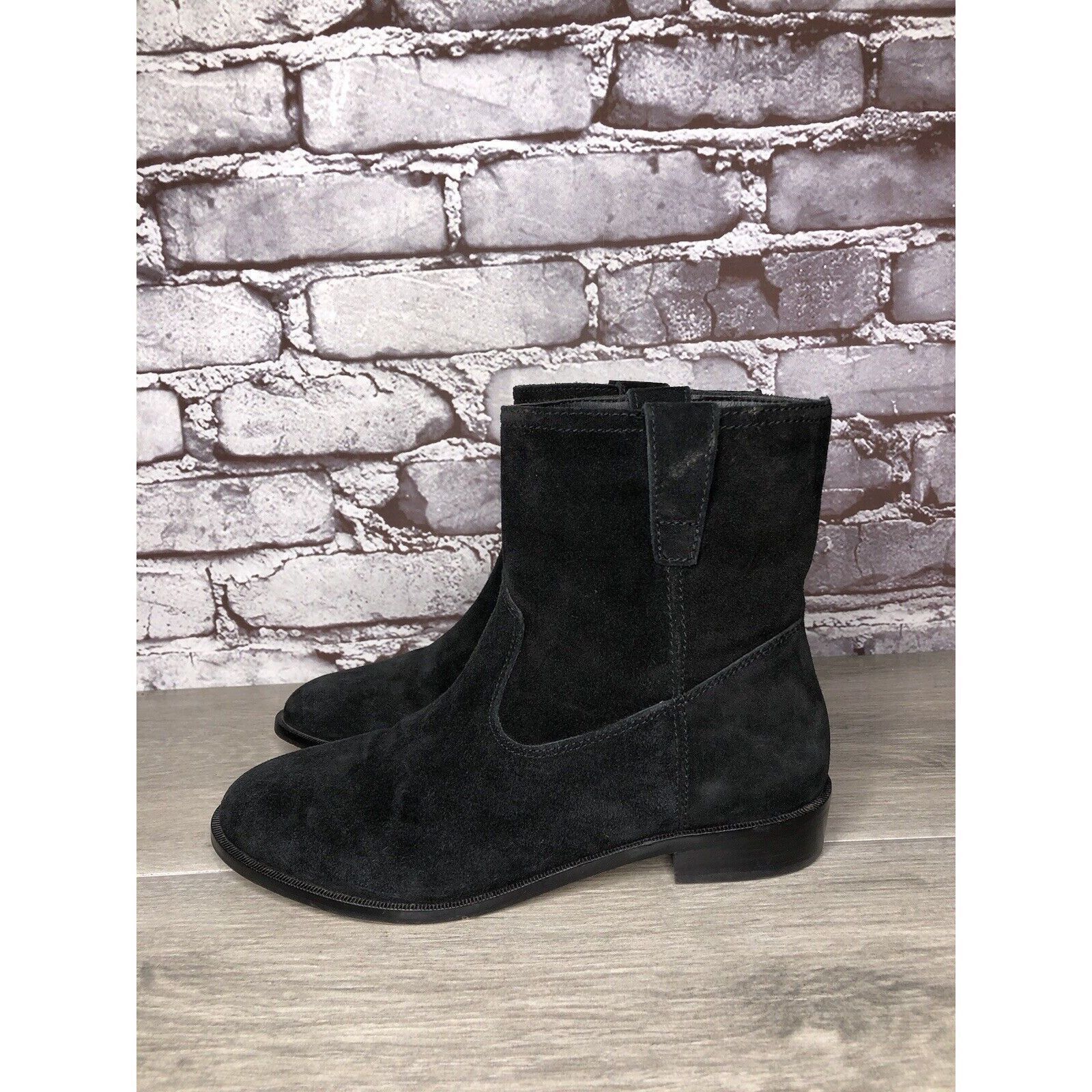 Rebecca Minkoff Rebecca Minkoff Black Suede Pull On Ankle Boots Heel Booties Size US 6 / IT 36 - 5 Thumbnail