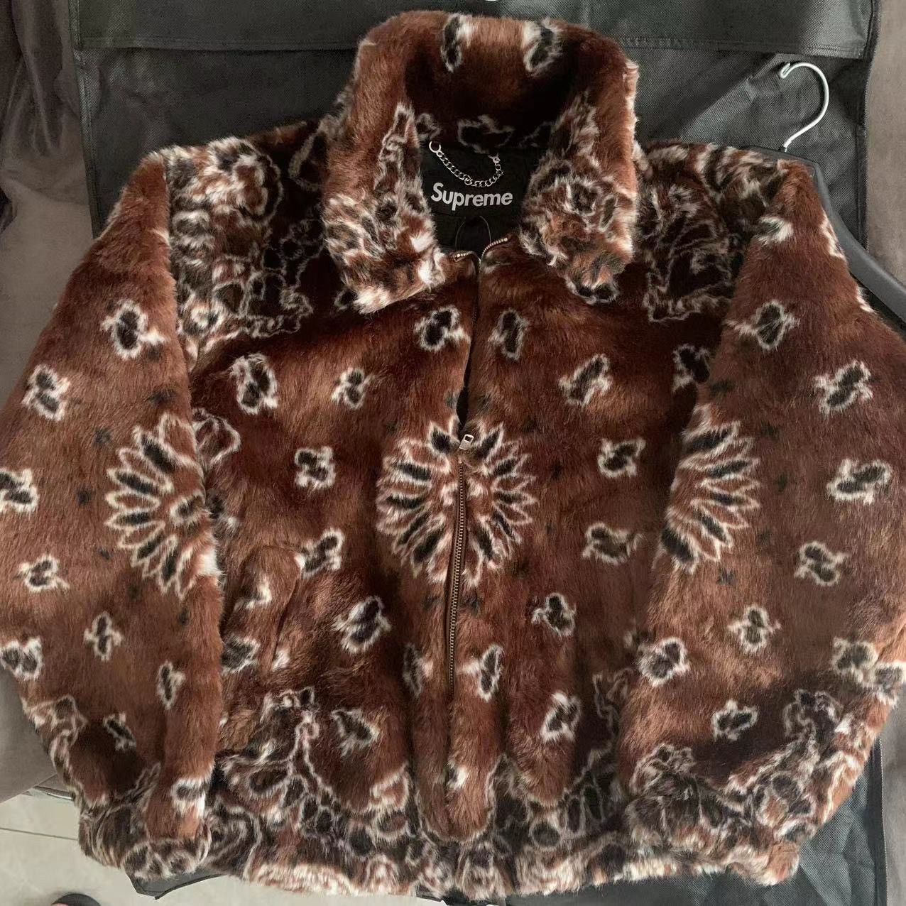 Supreme Supreme bandana Faux Fur bomber jacket brown | Grailed