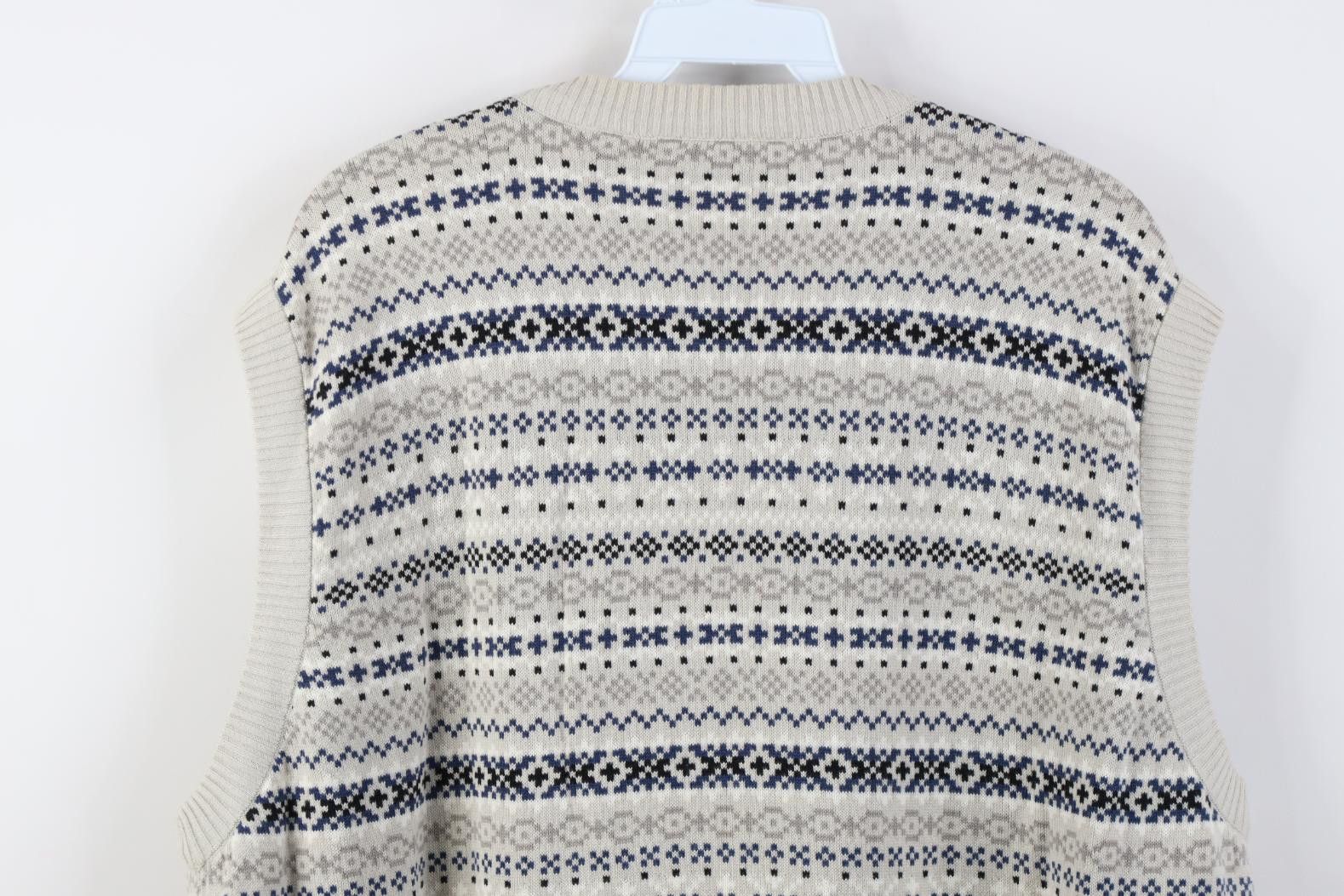 Reebok Vintage 90s Y2K Reebok Golf Fair Isle V-Neck Sweater Vest Size US XL / EU 56 / 4 - 11 Thumbnail