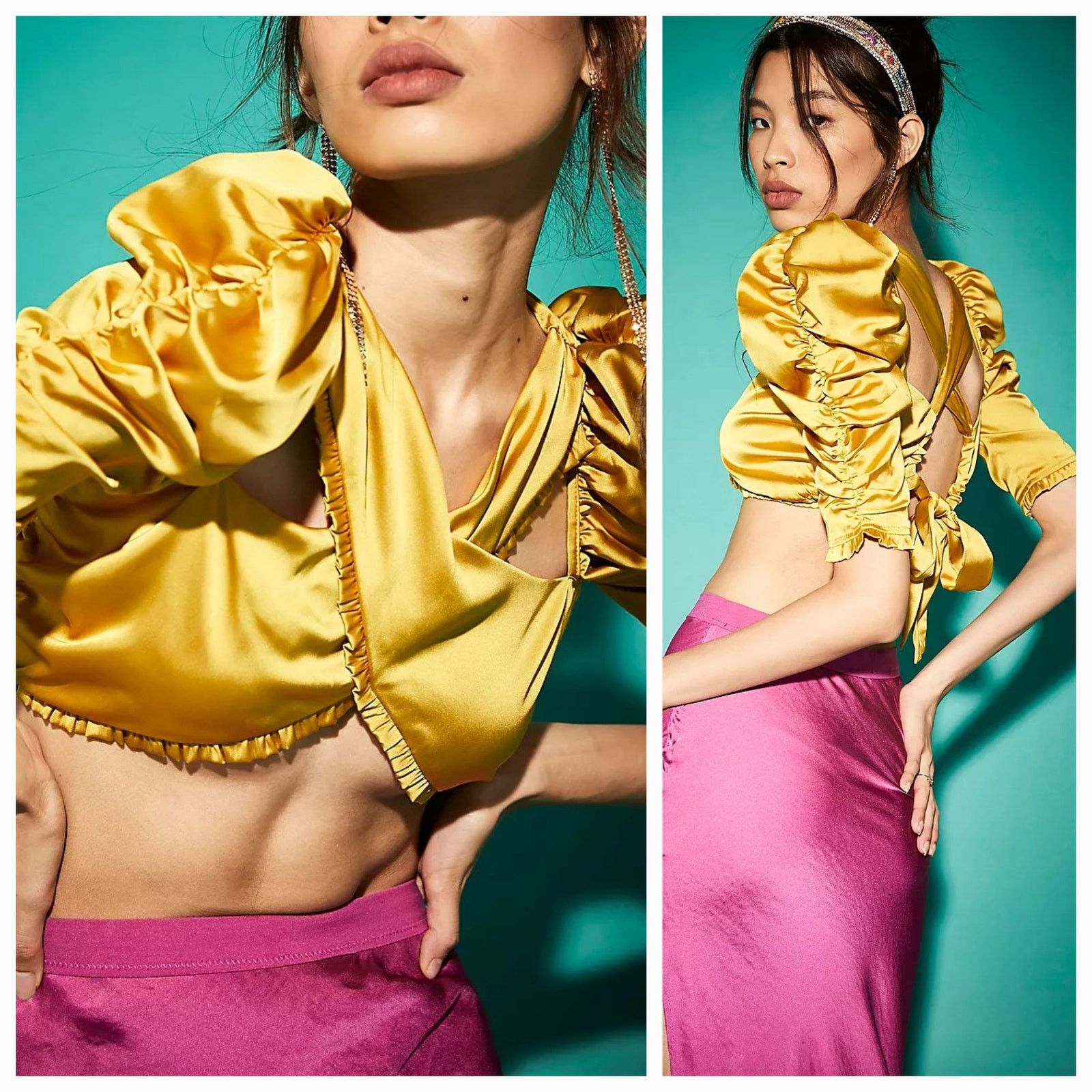 Free People ]Free People FOR LOVE AND LEMONS Alia Cross Front Crop Top Size S / US 4 / IT 40 - 4 Thumbnail