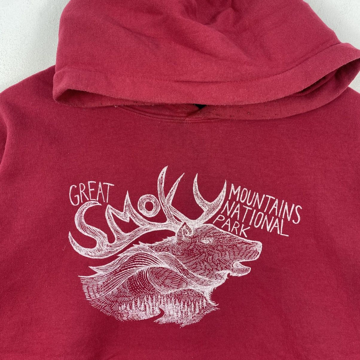 Vintage Meridian Line Great Smoky Mountains Hoodie Maroon Size M Size US M / EU 48-50 / 2 - 4 Thumbnail