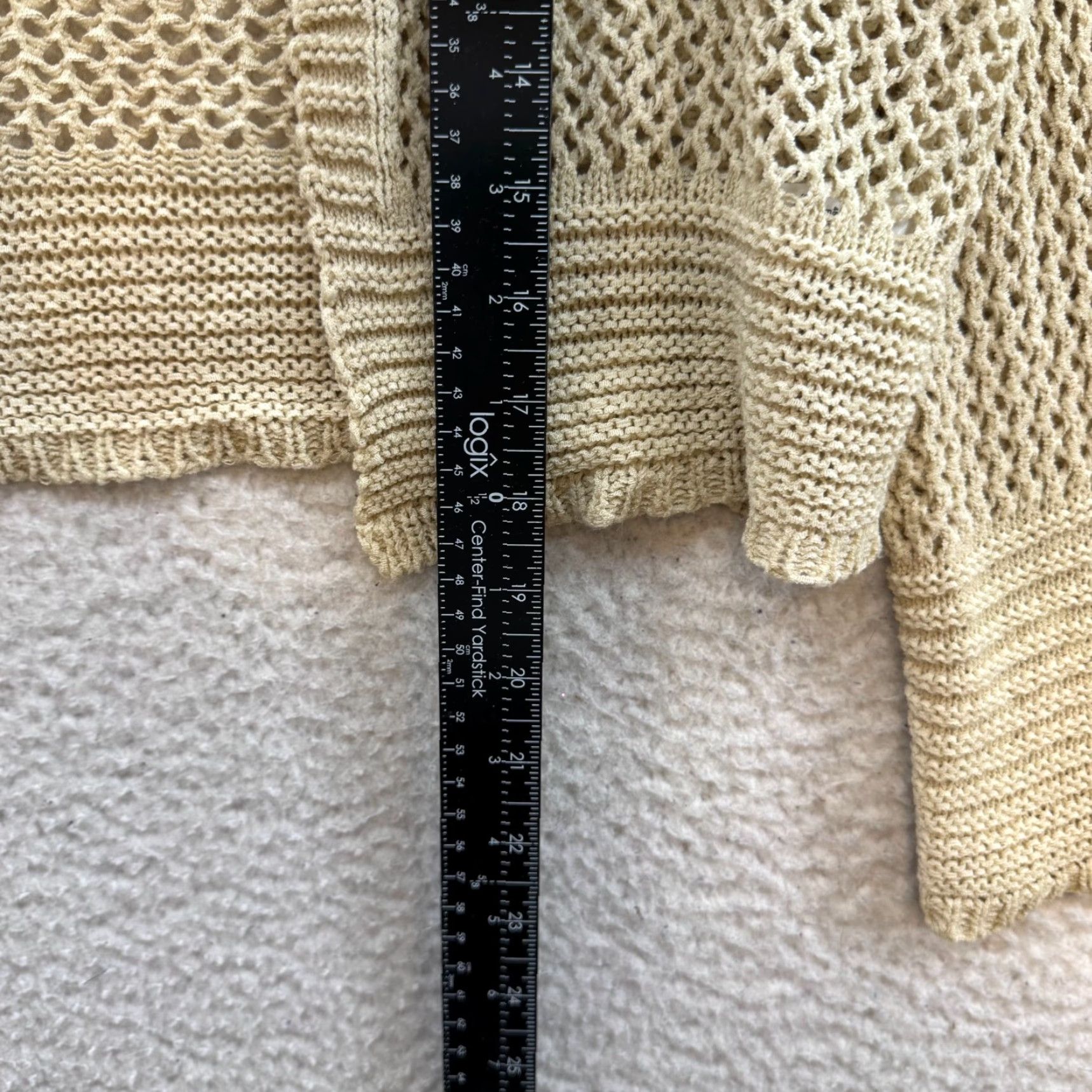 Vintage Cato Cardigan Sweater Knit Open Front Crochet Medium Ivory Womens - Boho Size M / US 6-8 / IT 42-44 - 5 Thumbnail