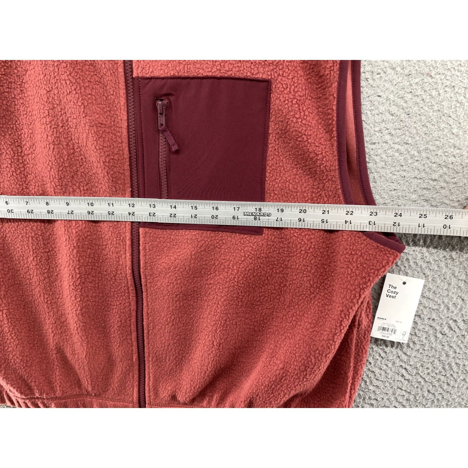 Alife SO Goods For Life Women's Cozy Fleece Full Zip Vest XL Red, Vest, Women, Fleece, Zip, Casual, Fall Winter, Shirt? Size XL / US 12-14 / IT 48-50 - 5 Thumbnail