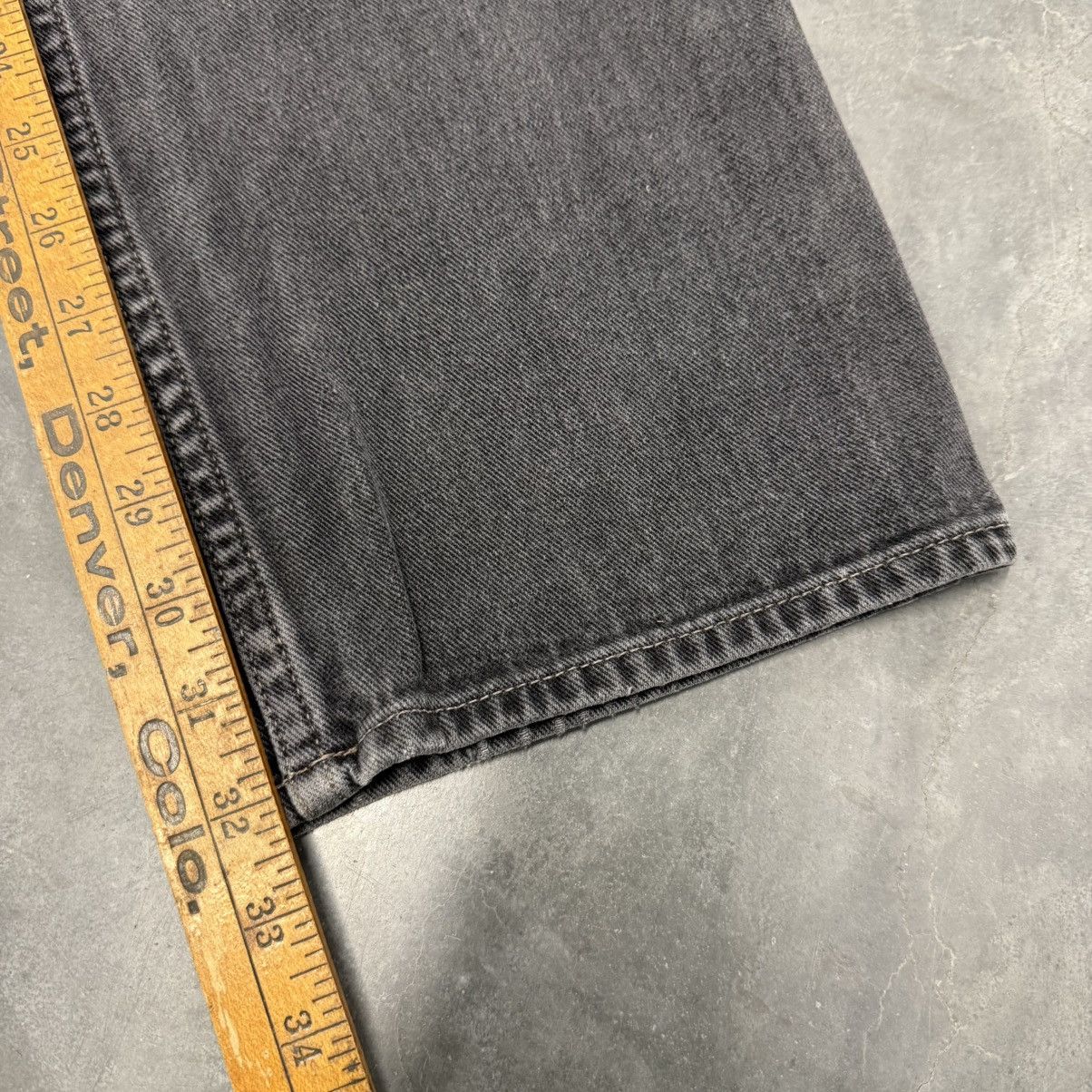 Tommy Hilfiger × Vintage Crazy Vintage Y2K Baggy Wide Leg Faded Black Tommy Jeans Size US 33 - 19 Thumbnail