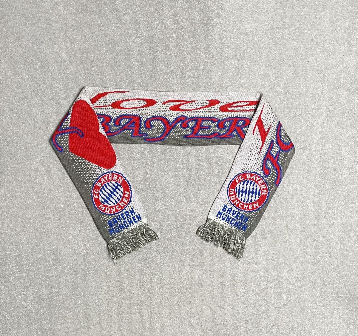 Vintage Vintage Scarf Scarves Football Soccer I Love Bayern Munchen Size ONE SIZE - 1 Thumbnail