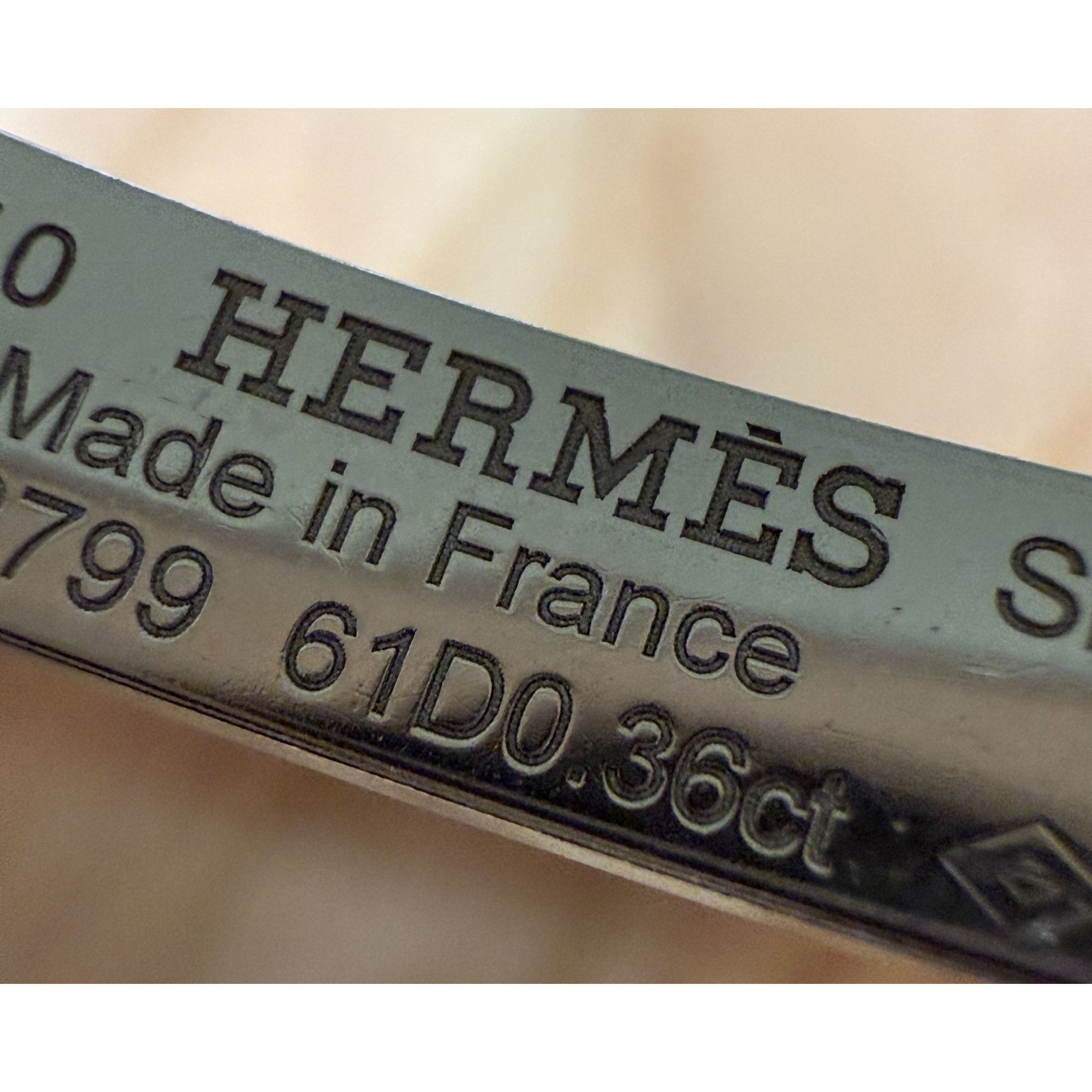 Hermes Hermès Kelly Diamond Lock Bangle 18K White Gold 0.36ct Made Size ONE SIZE - 6 Thumbnail