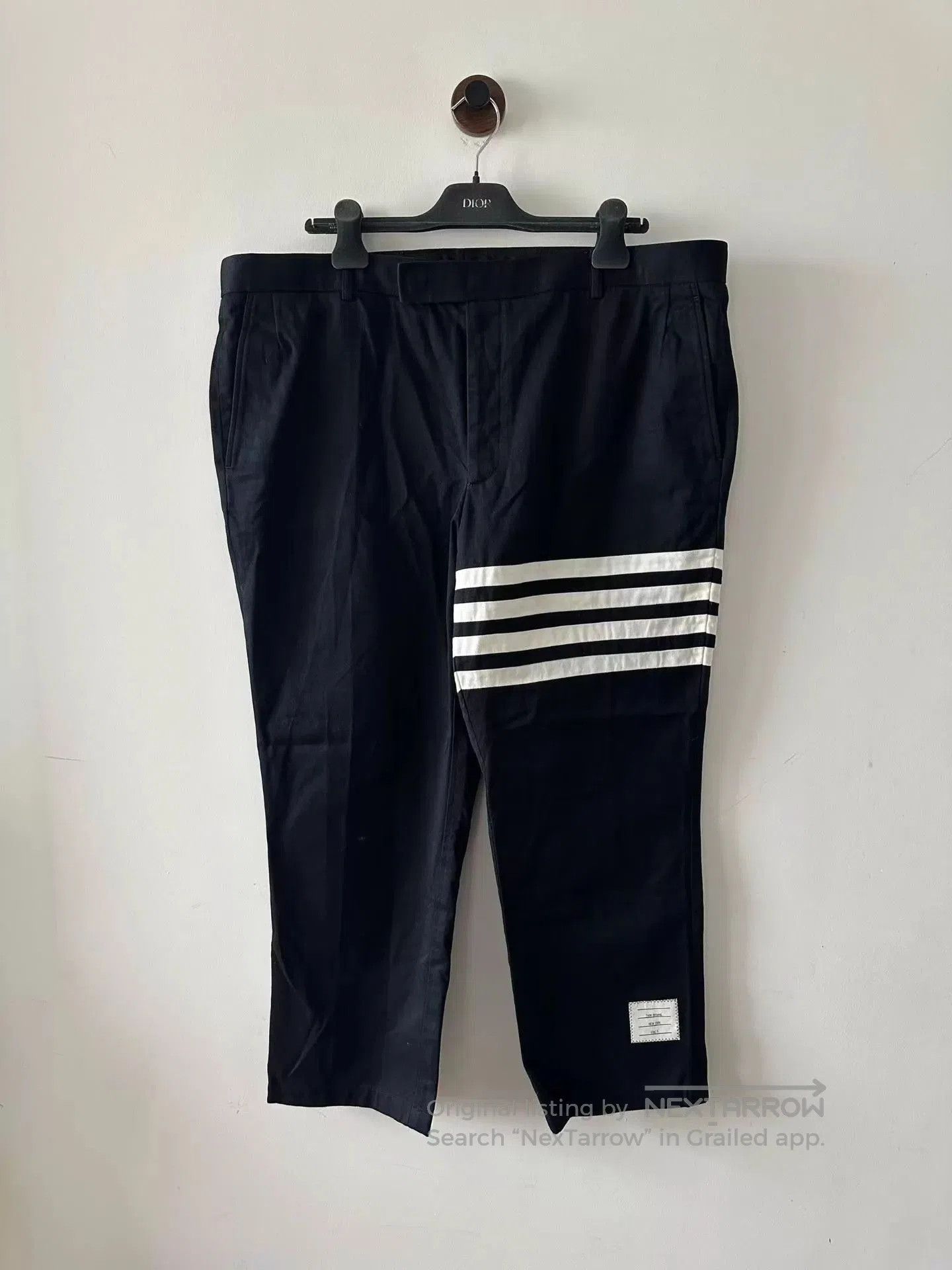Thom Browne Black Casual Pants with White Stripes. Size US 32 / EU 48 - 1 Thumbnail