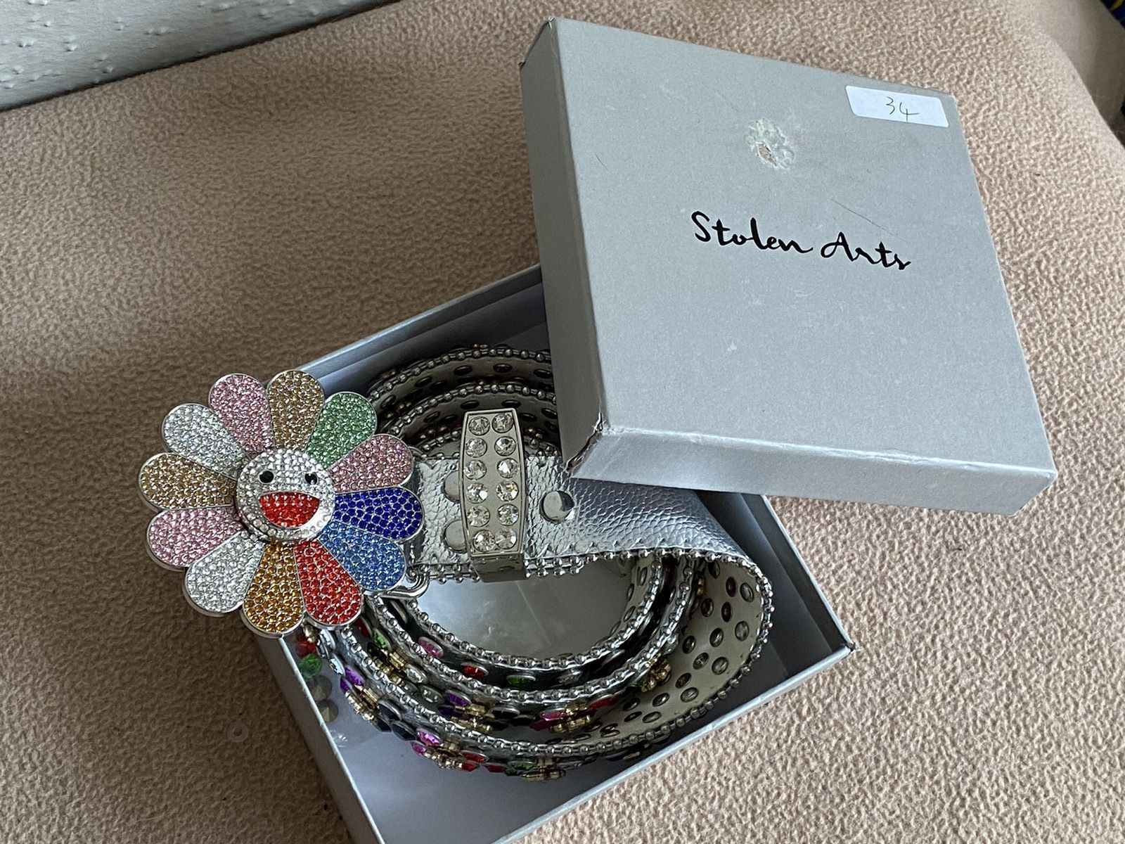 image of Stolen Arts Takashi Murakami Spinner Belt in Rainbow, Men's (Size 34)