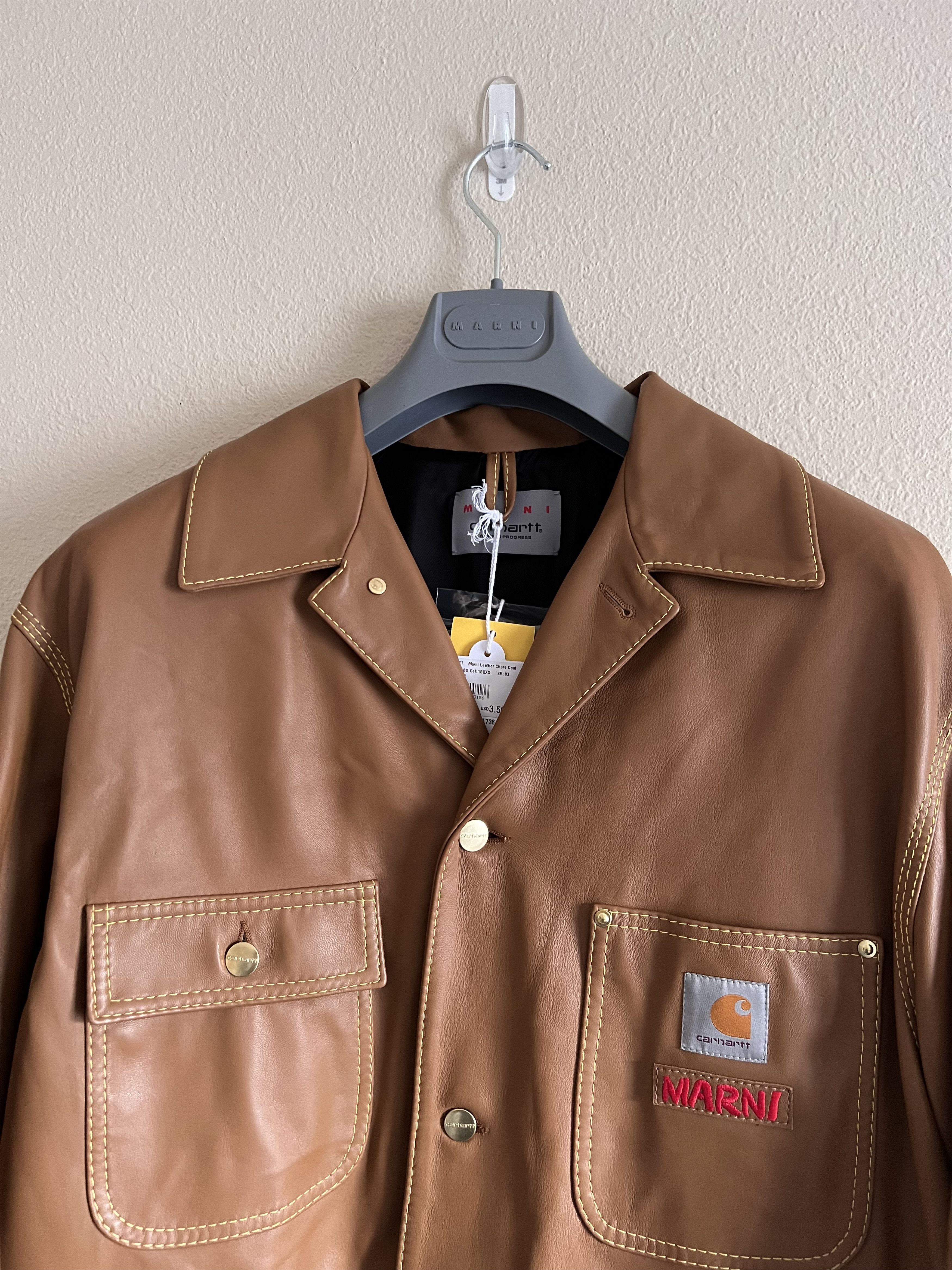 Carhartt Wip × Marni Marni Carhartt WIP Leather Chore Jacket + Single Knee Pants Size US L / EU 52-54 / 3 - 3 Thumbnail