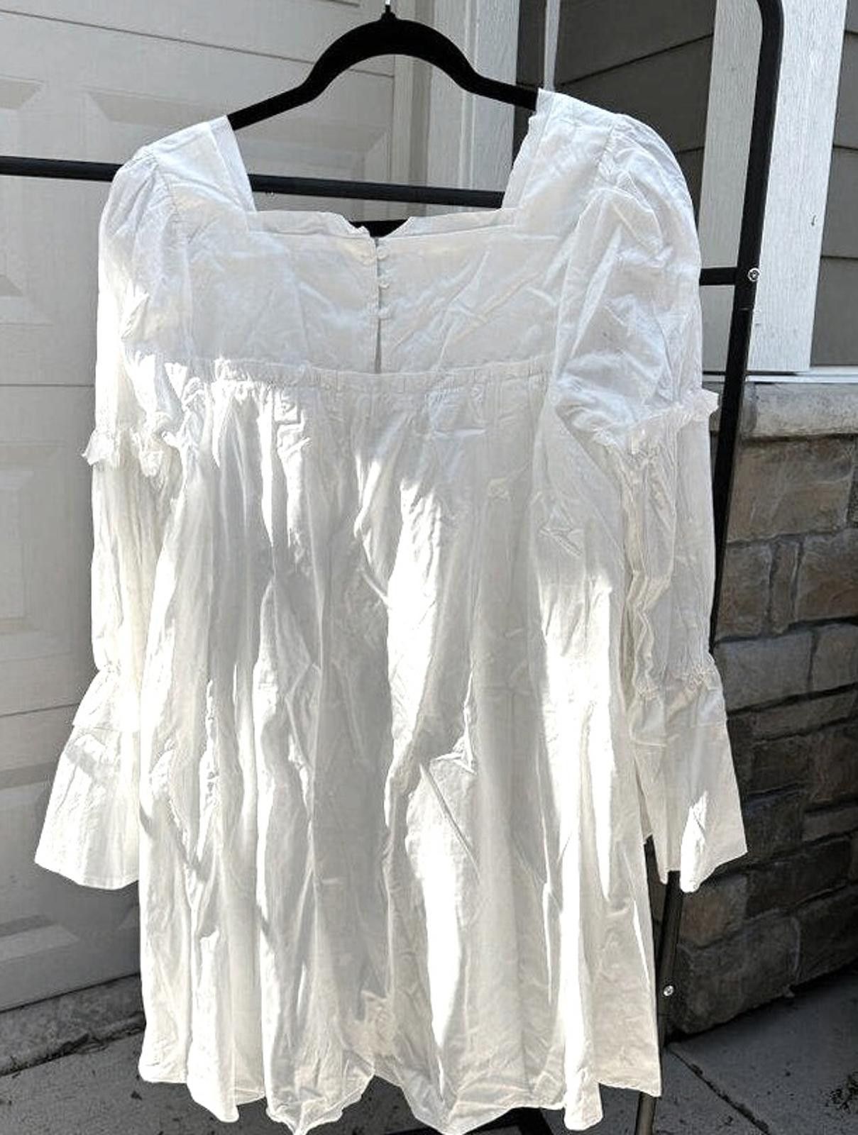 Designer Moon River Womens White Long-Sleeve Ruffle Mini Dress Size M Size M / US 6-8 / IT 42-44 - 1 Thumbnail