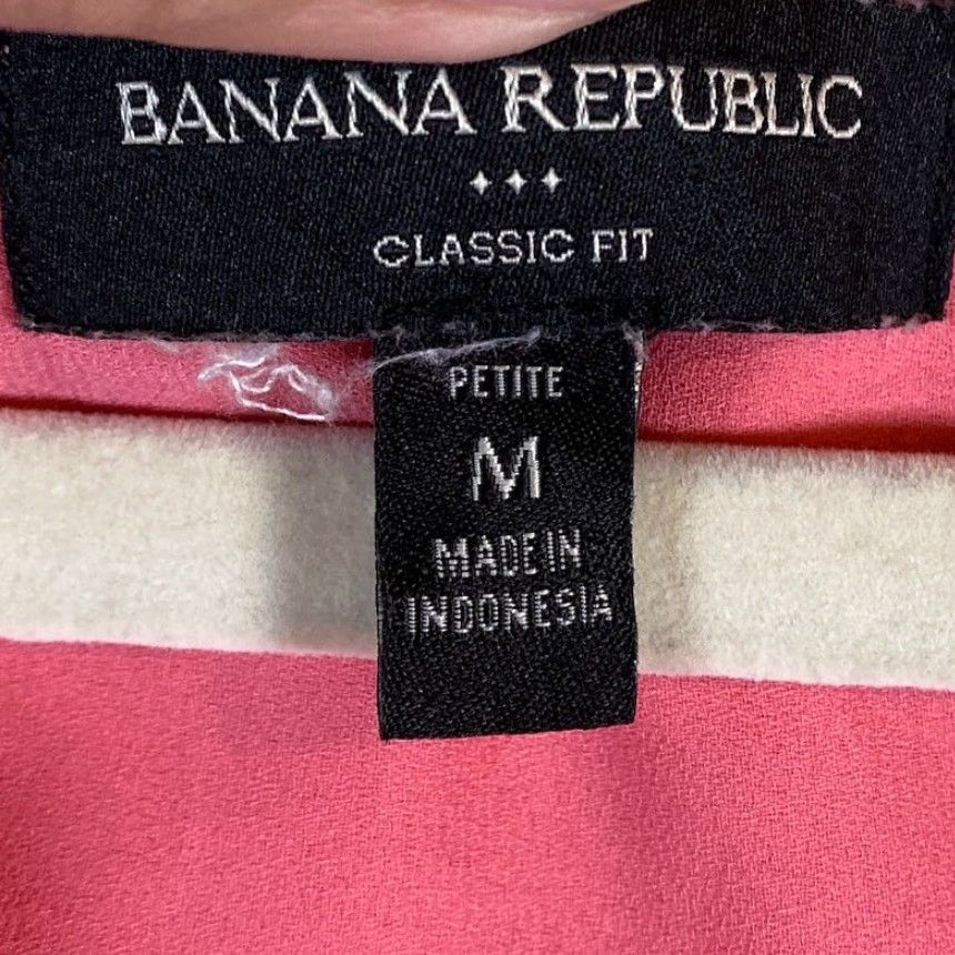 Banana Republic Banana Republic Womens Blouse Pink Petite Sleeveless Sheer V-Neck Button Regular Fit MP Holiday Workwear Casual Size M / US 6-8 / IT 42-44 - 4 Thumbnail