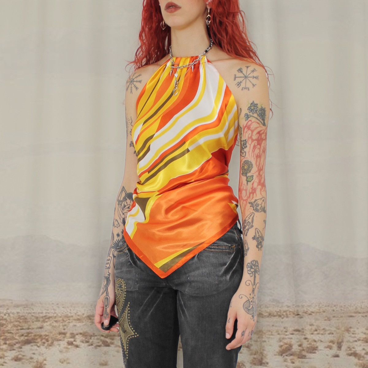 Vintage 🌅SCARF TOP🌅 Size ONE SIZE - 2 Thumbnail
