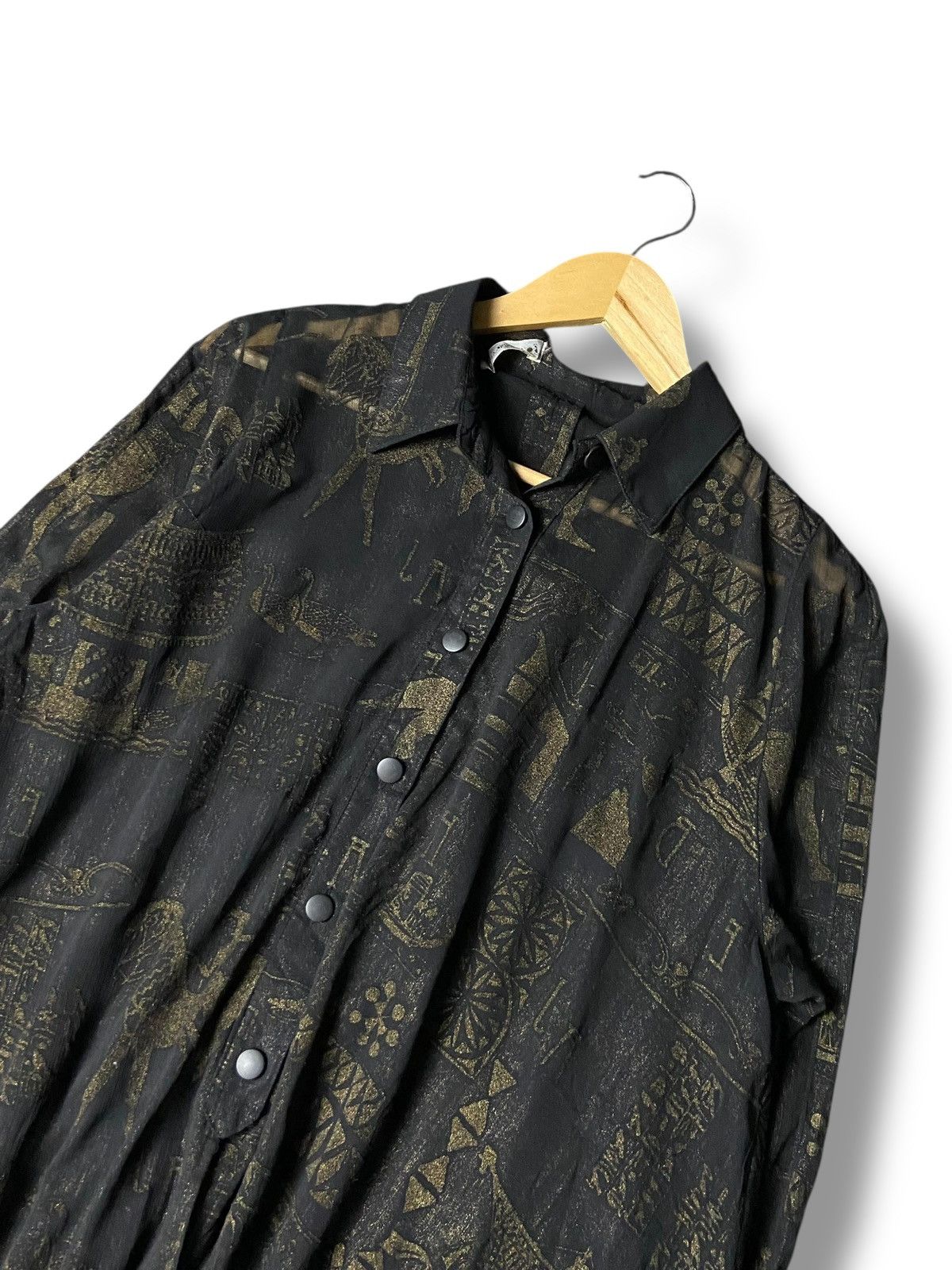 Japanese Brand Vintage Bon Chardin Abstract Button Up Dress (161) Size M / US 6-8 / IT 42-44 - 2 Thumbnail