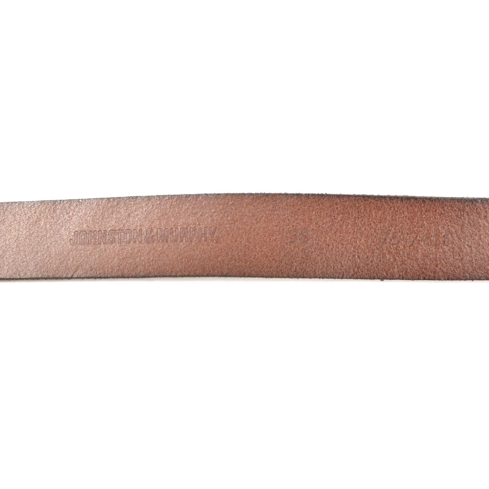 Johnston & Murphy Johnston & Murphy Brown Genuine Leather Belt 75-7418, Size 38, Made in China, Men, Brown Leather Belt Size 38 - 5 Thumbnail
