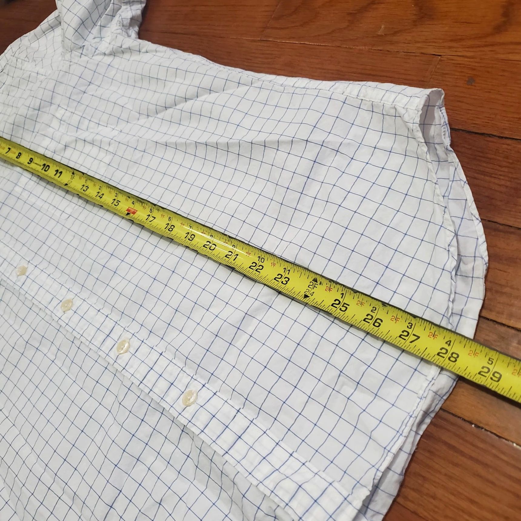 J.Crew J.CREW Shirt Mens Large White Blue Check 100% Cotton Button-Down Long Sleeve Size US L / EU 52-54 / 3 - 7 Thumbnail