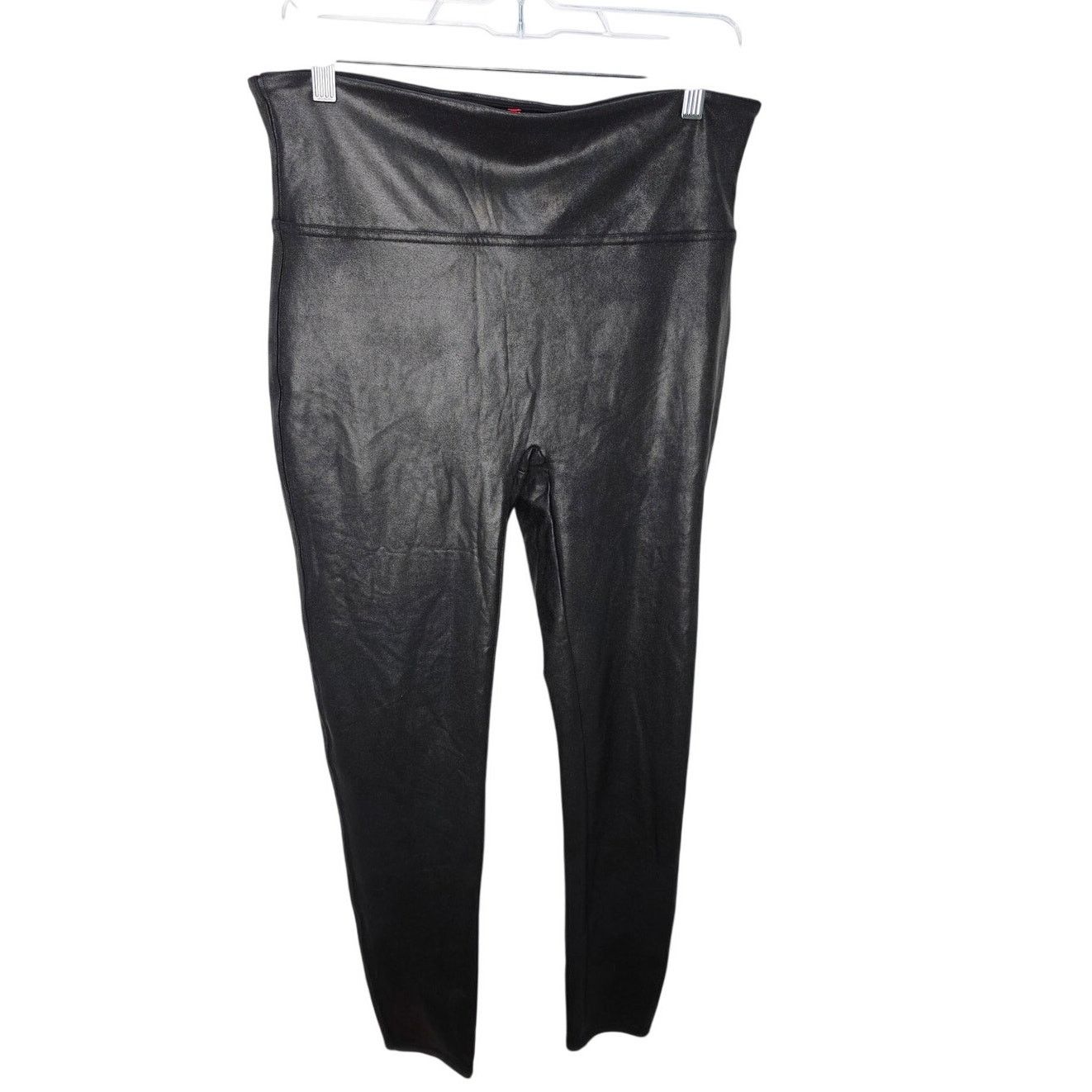 Spanx SPANX Black Faux Leather Ankle Leggings High Rise Size 32" / US 10 / IT 46 - 1 Thumbnail