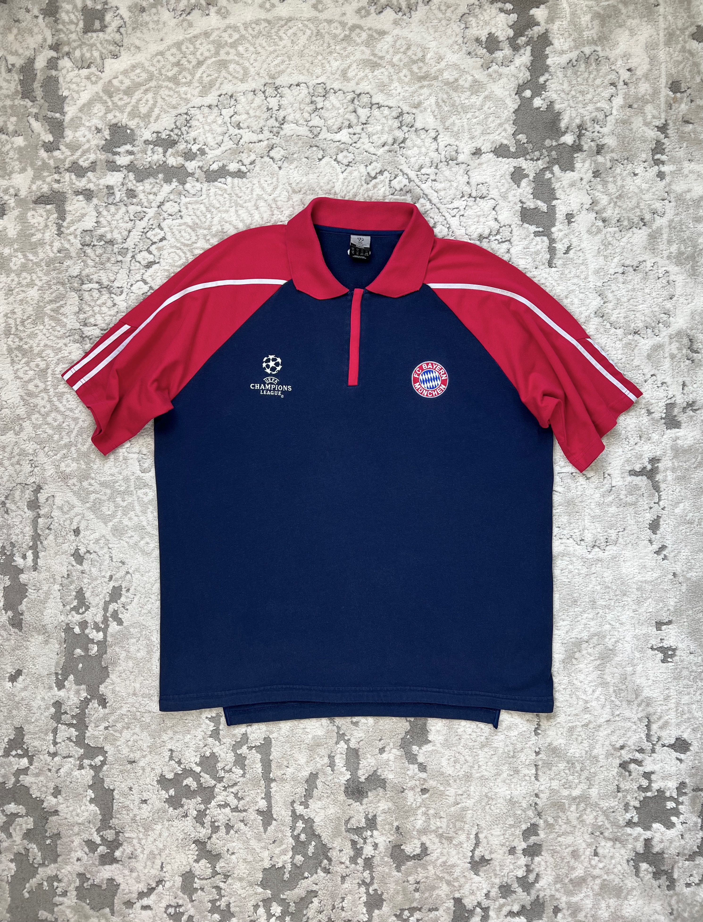 Adidas Vintage 2002 Adidas Bayern Munich UEFA 1/4 Zip Polo Shirt Size US XL / EU 56 / 4 - 1 Thumbnail
