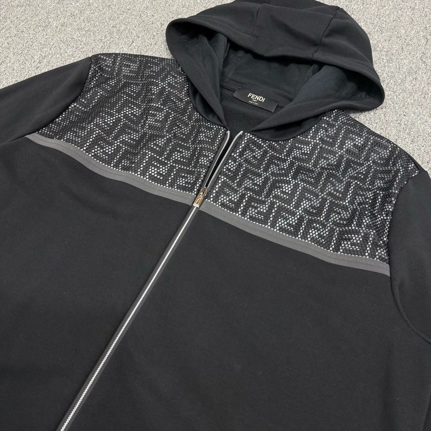 Fendi Fendi black colorblocked cutout FF zip jacket XXL Size XXL / US 16-18 / IT 52-54 - 3 Thumbnail