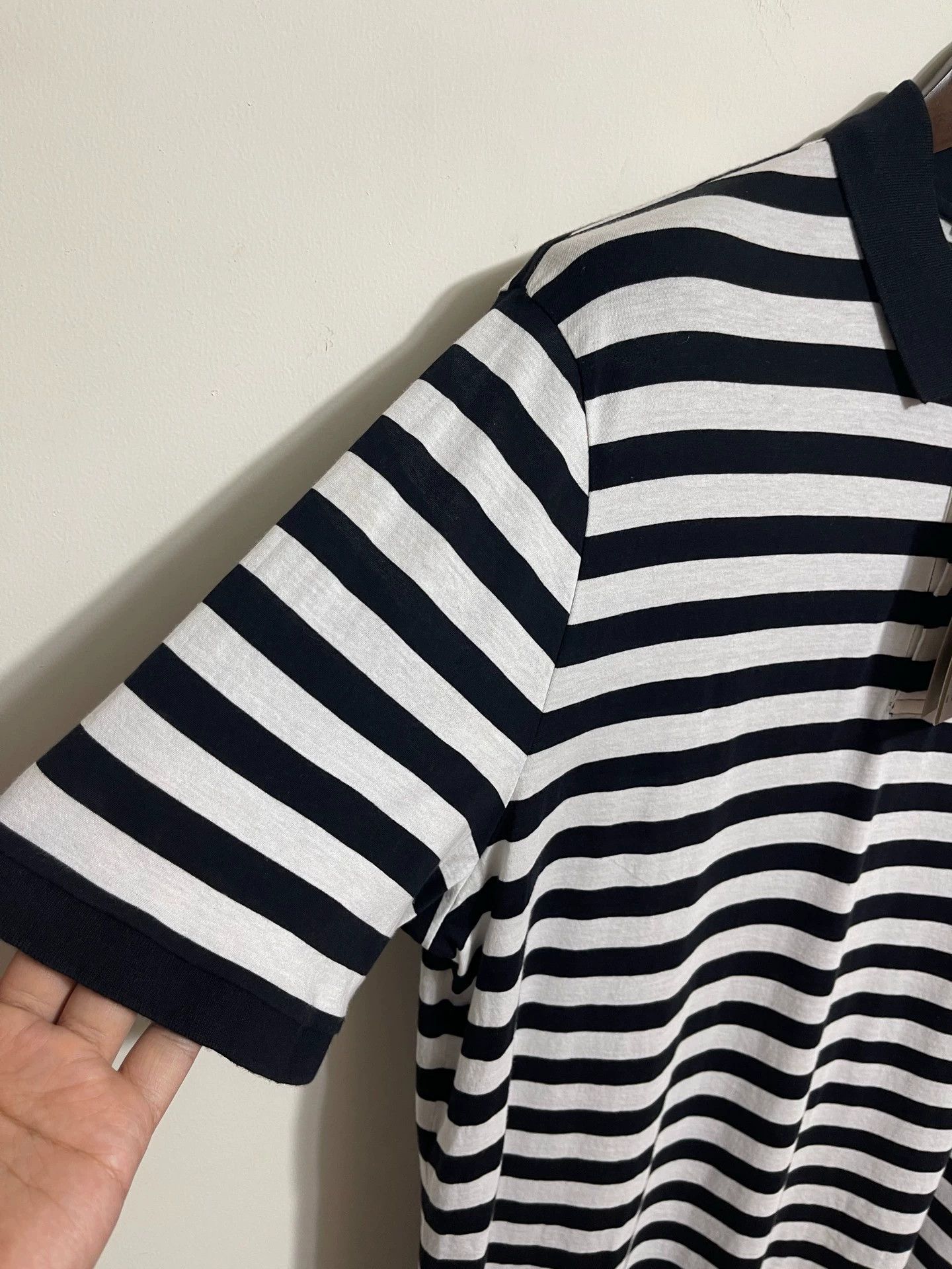 Burberry Burberry Short Sleeve Polo Shirt XXL Black & White Stripe Size US XXL / EU 58 / 5 - 5 Thumbnail