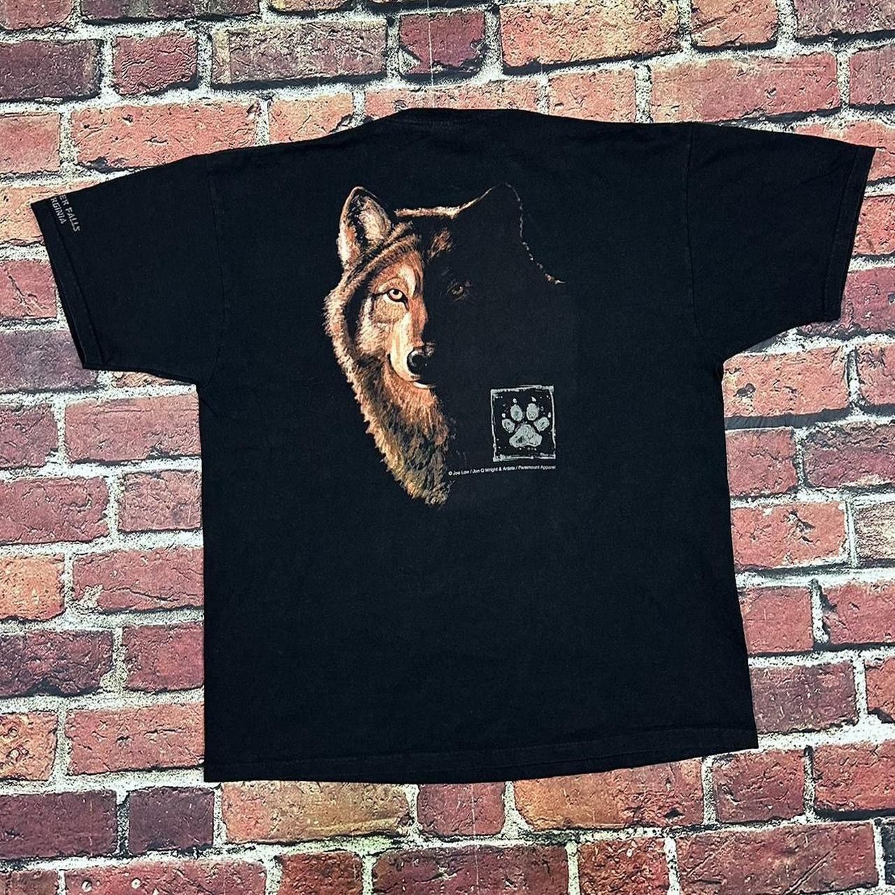 Other Vintage Y2K John Q. Wright Wolf T Shirt Black Water Falls WV Size US XL / EU 56 / 4 - 1 Thumbnail