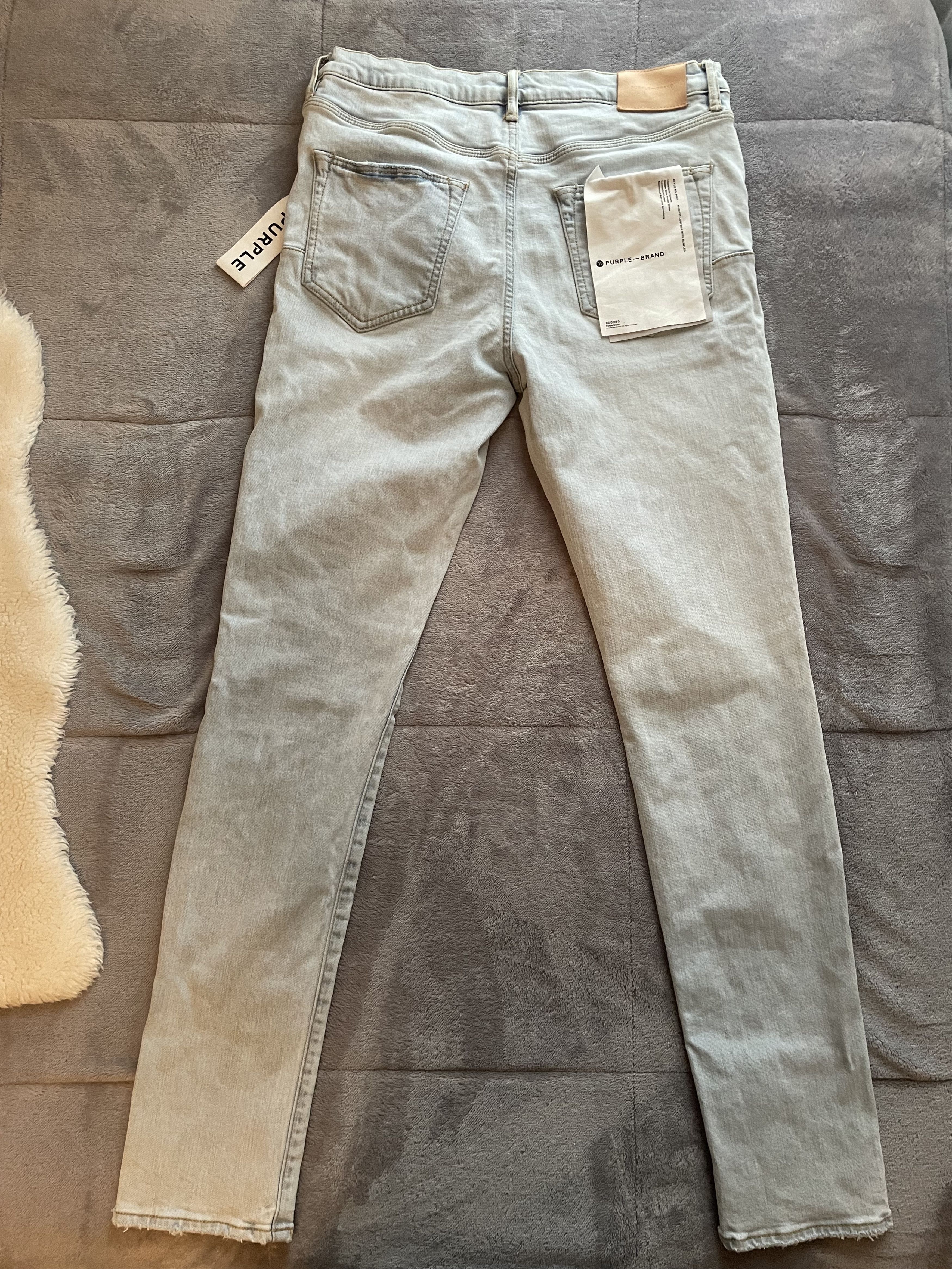 Purple Brand Purple Brand Denim P001-PTLI423-33 "Flock Painted Wordmark" Size US 33 - 2 Thumbnail