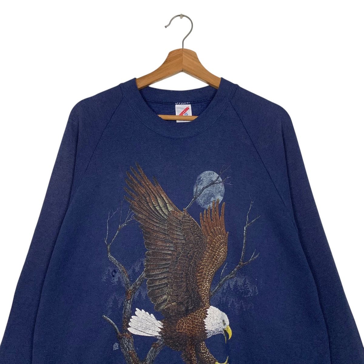 Vintage 90’s JERZEES Usa THE EAGLE Graphics Sweatshirt #3543-C162 Size US XXL / EU 58 / 5 - 2 Thumbnail