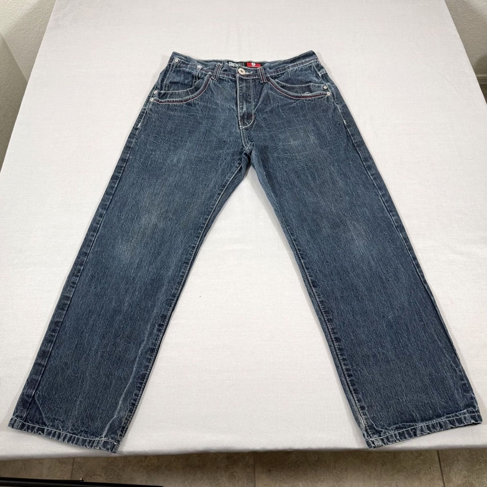 Southpole VINTAGE Southpole Jeans Mens 34x30 Blue Red Tab Baggy Loose Denim Pants Y2K Size US 34 / EU 50 - 6 Thumbnail