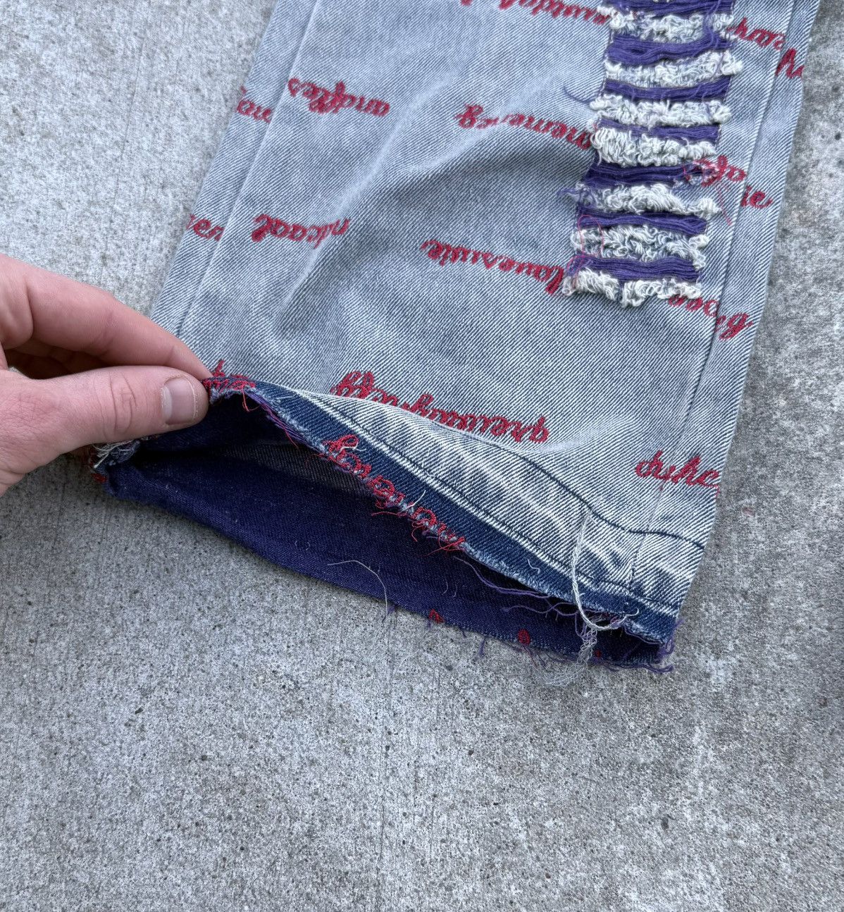 Vintage Vintage Y2K avantgarde streetwear affliction track jeans Size US 34 / EU 50 - 14 Thumbnail