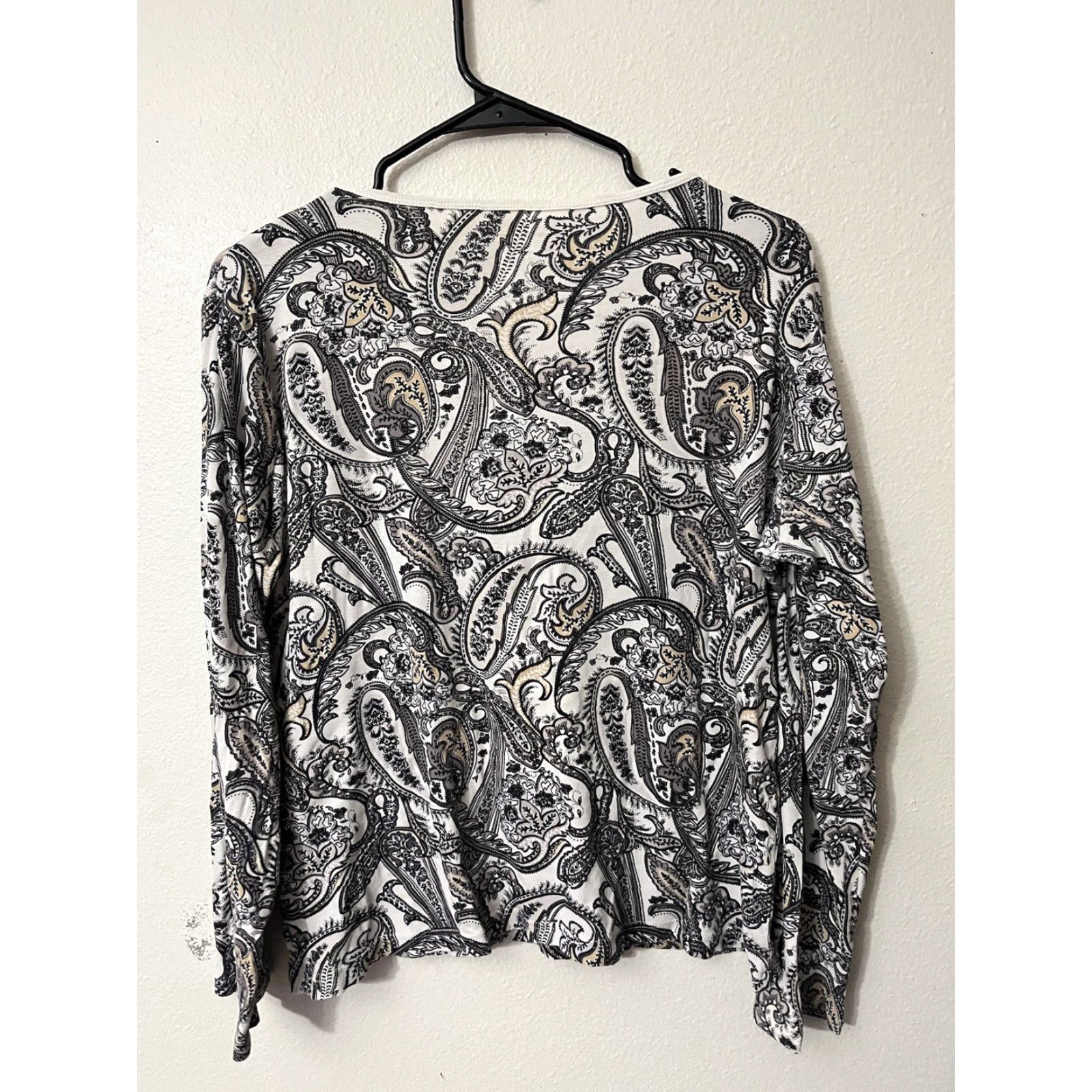 Croft & Barrow CROFT & BARROW Women's Long Sleeve Geometric Print Henley T-Shirt Size L Multicolor Casual 100% Cotton Size L / US 10 / IT 46 - 2 Thumbnail