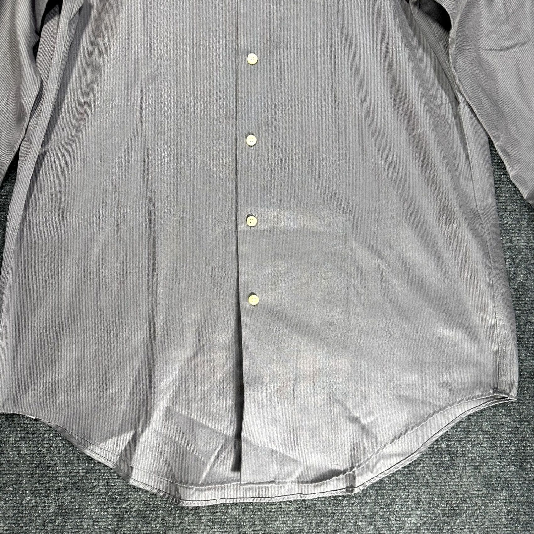 Calvin Klein CK Calvin Klein Shirt Mens 16 Tall Slim Fit Non Iron Gray Two Ply Cotton Size US L / EU 52-54 / 3 - 2 Thumbnail