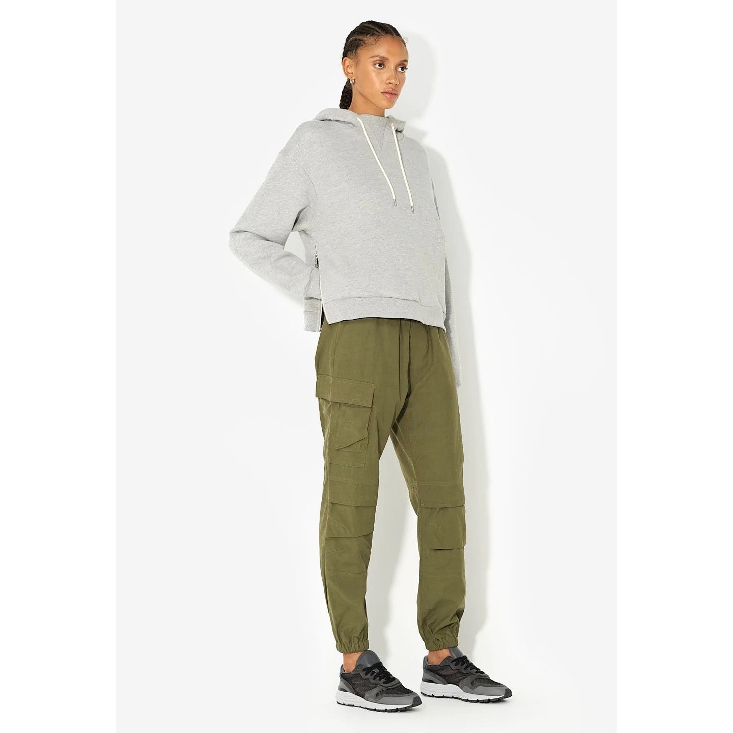 John Elliott John Elliott Women's Villain Cropped French Terry Hoodie Size XS / US 0-2 / IT 36-38 - 7 Thumbnail