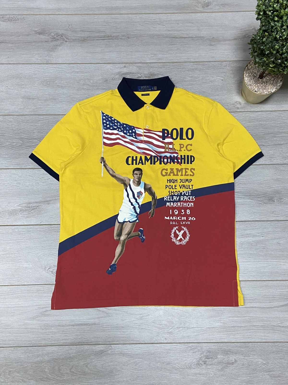 USA Olympics POLO USA 🇺🇸 flag RLPC CHAMPIONSHIP GAMES 1938 athlete shirt Size US L / EU 52-54 / 3 - 1 Thumbnail