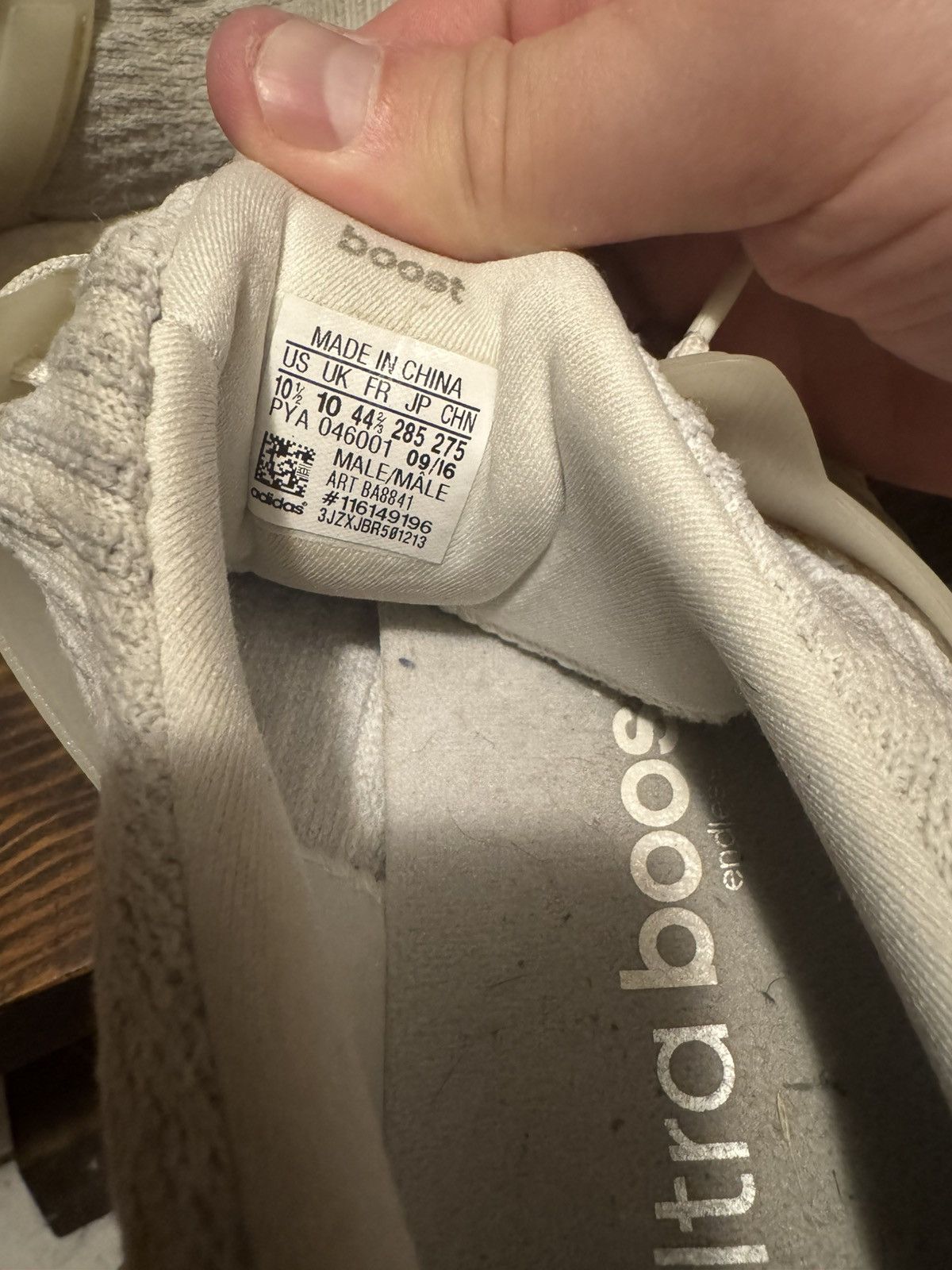 Adidas Ultra Boost 3.0 Triple White Size US 10.5 / EU 43-44 - 6 Thumbnail