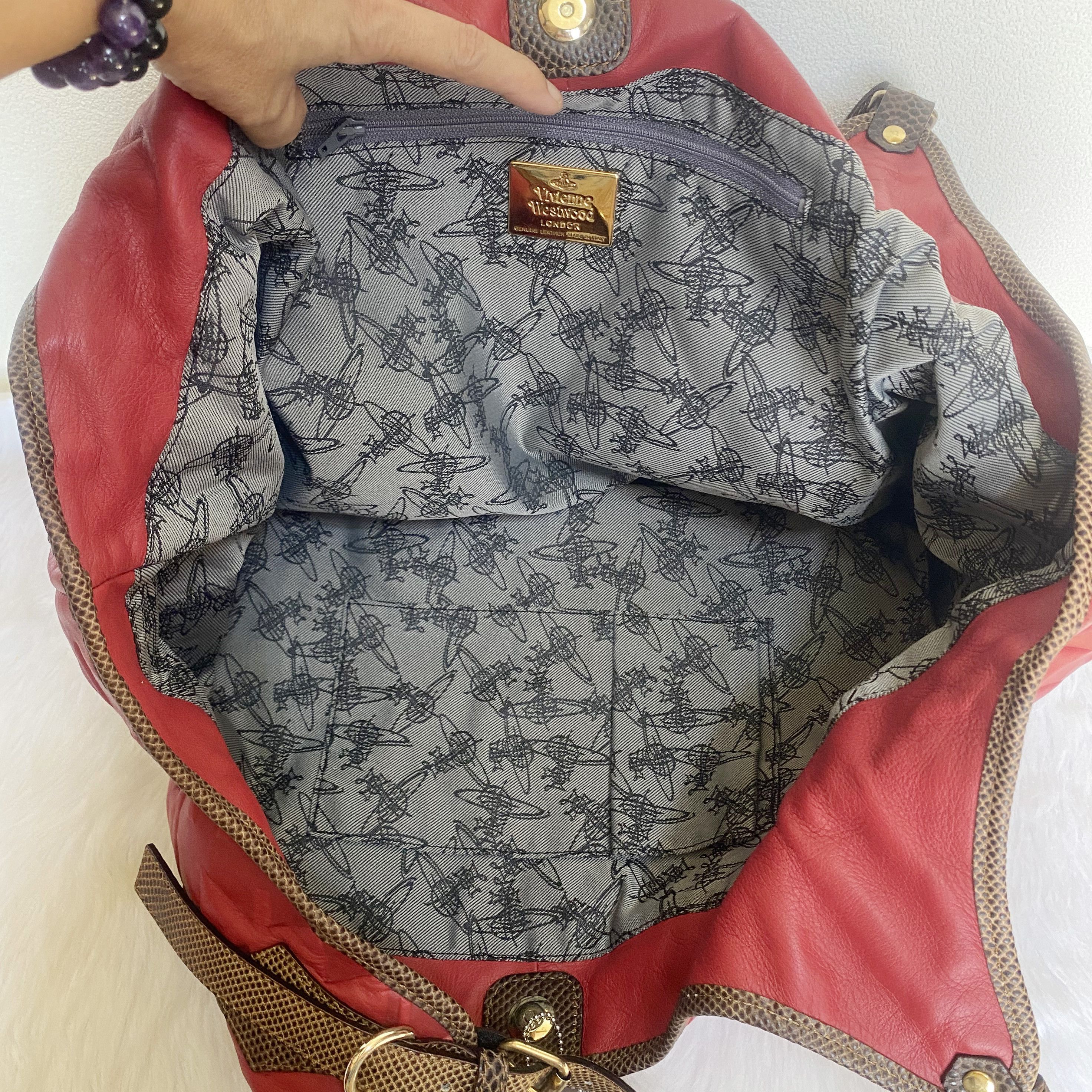 Vivienne Westwood Sahara Red Leather Hobo Shoulder Bag Size ONE SIZE - 12 Thumbnail