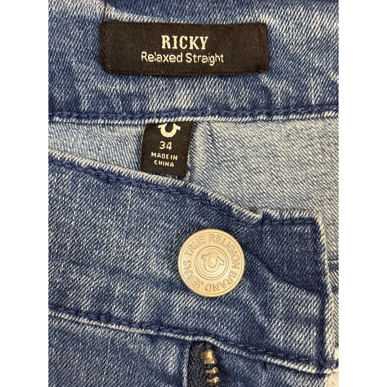 True Religion Men’s True Religion Blue denim jeans Ricky Relaxed 34x34 Size US 34 / EU 50 - 5 Thumbnail