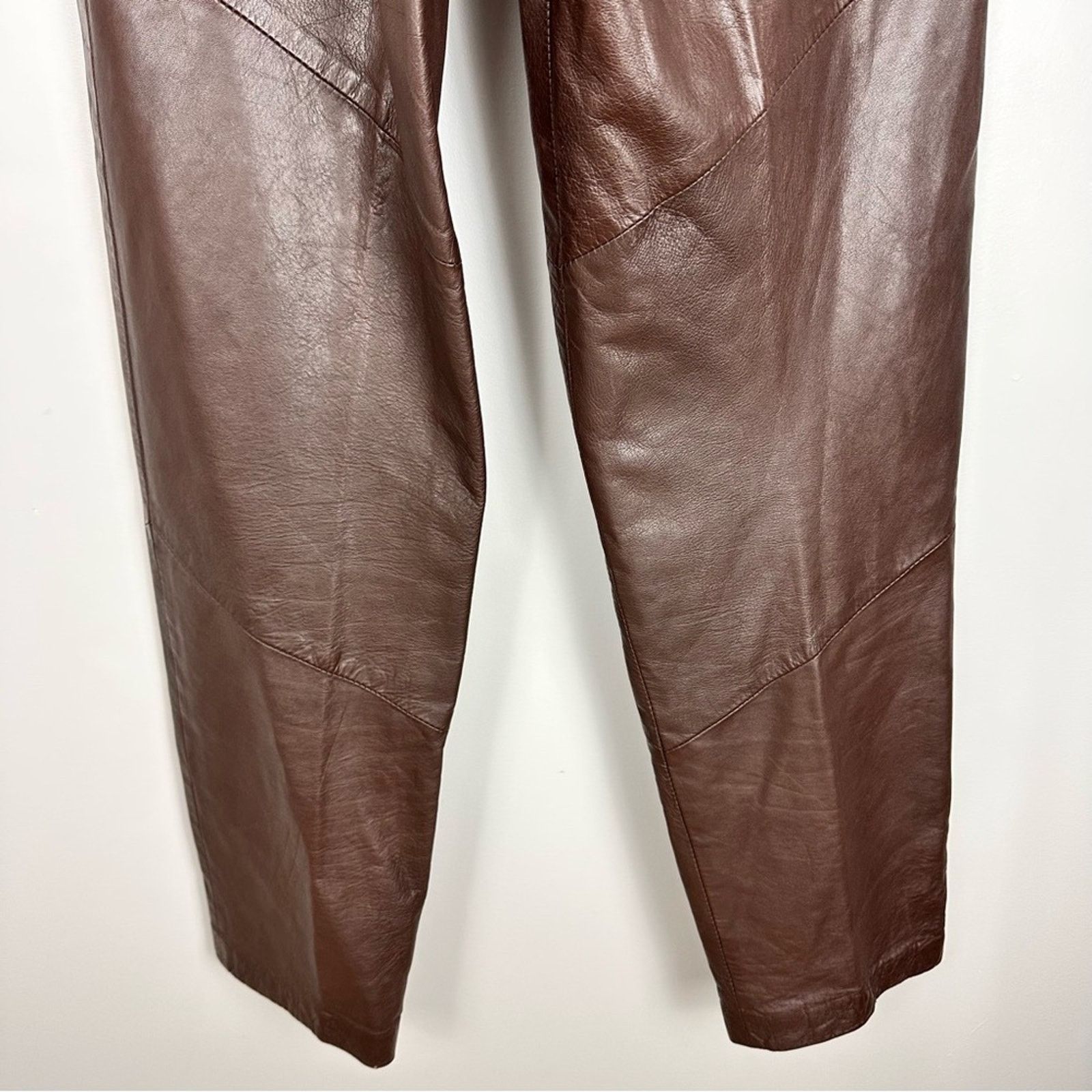 Other Madeleine Leather Brown Triple Pleated High Waist Trouser 4 Size 27" / US 4 / IT 40 - 13 Thumbnail