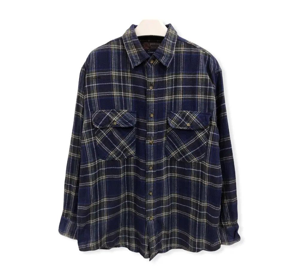 Vintage Vintage Varsity Club Plaid Tartan Flannel Shirt 👕 Size US M / EU 48-50 / 2 - 1 Thumbnail
