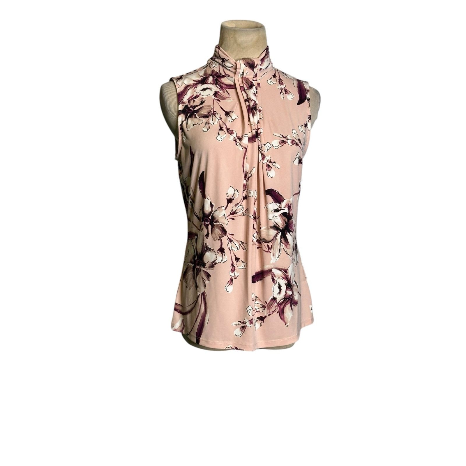 Karl Lagerfeld Karl Lagerfeld floral sleeveless drape-neck blouse size XS Size XS / US 0-2 / IT 36-38 - 12 Thumbnail