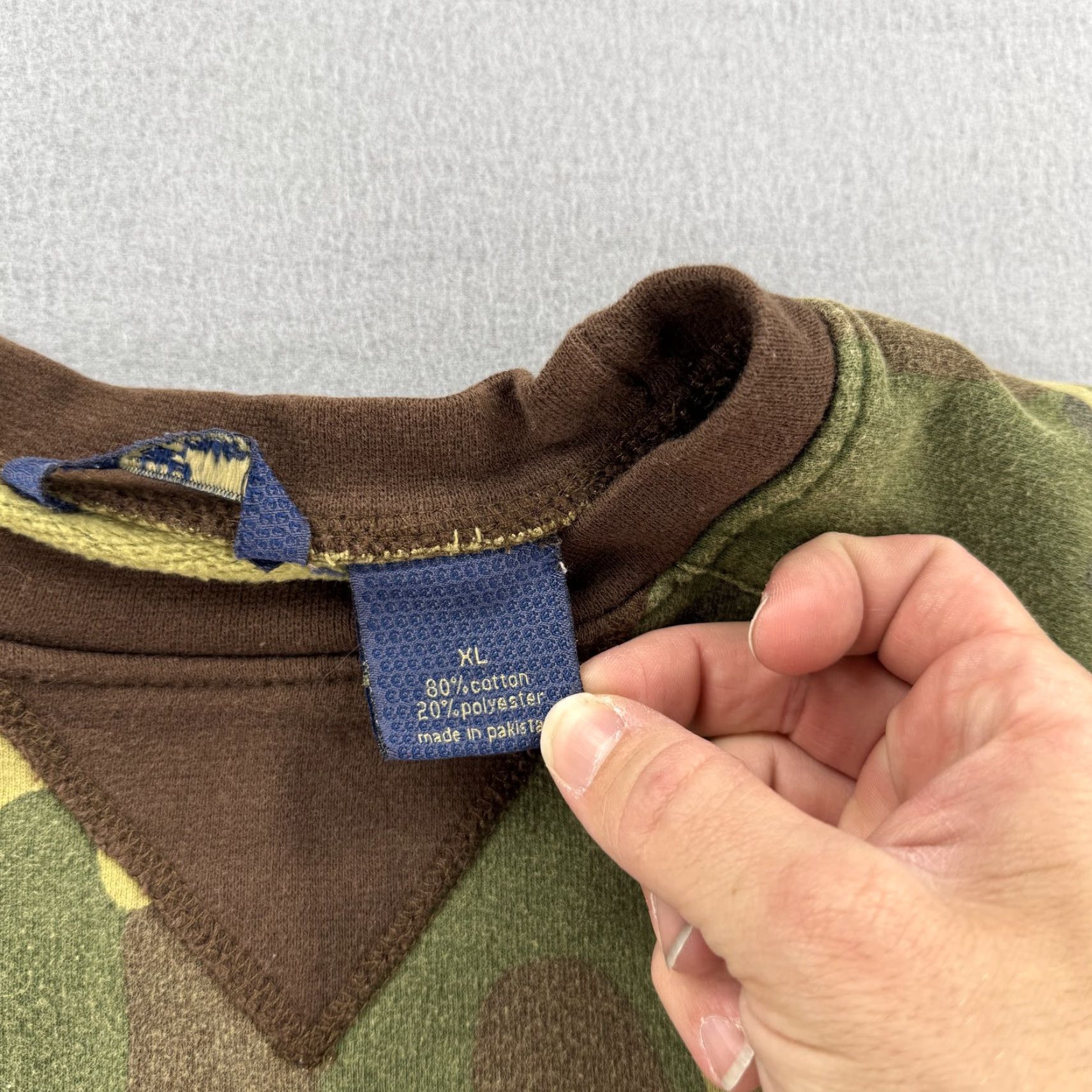 CO VINTAGE Exsto Denim Co Sweater Mens XL Camouflage Pullover Crewneck Knit Kangaroo Pocket Camouflage Graphic Print Outdoor Outdoor Mens Size US XL / EU 56 / 4 - 4 Thumbnail