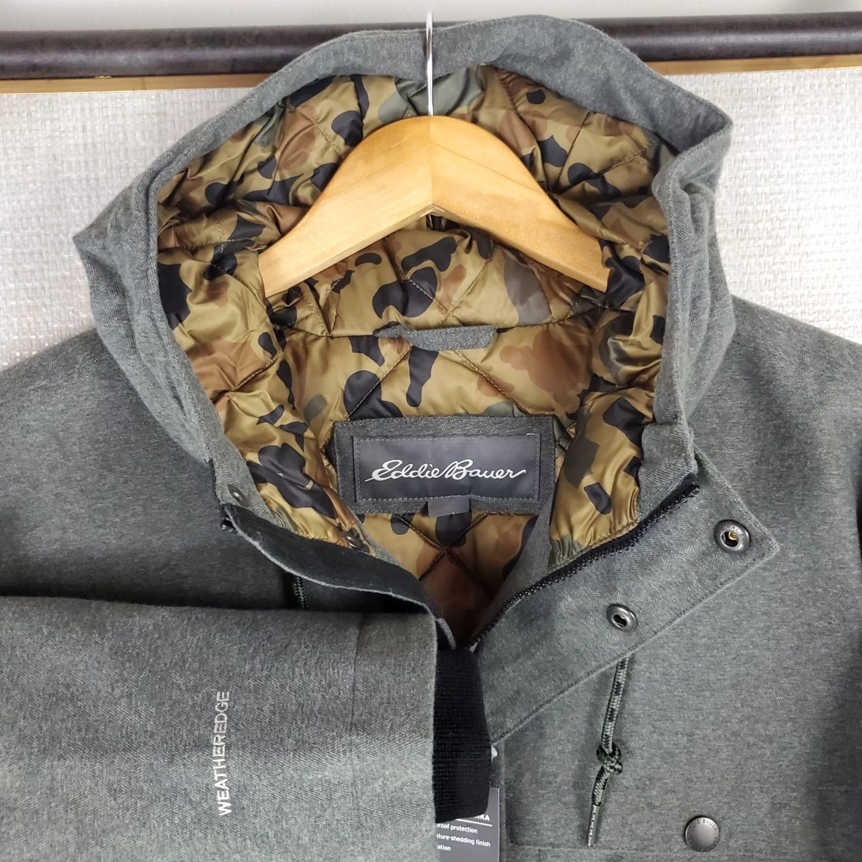 Eddie Bauer Eddie Bauer WeatherEdge 650 Down Hooded Jacket Mens XL Camouflage Green Waterproof Windproof Winter Coat Hooded Full Zip Front Pockets 650 Goose Down Size US XL / EU 56 / 4 - 4 Thumbnail