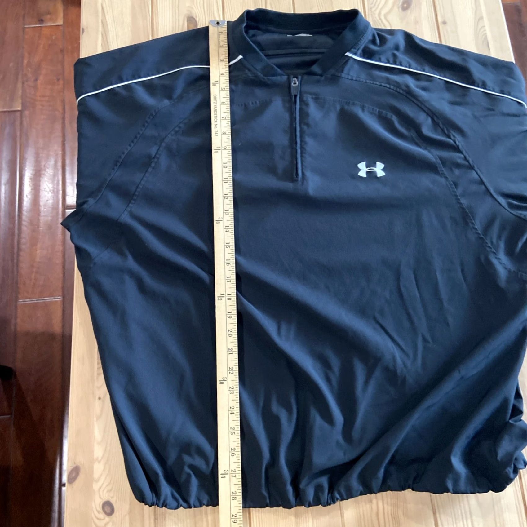 Under Armour Under Armour Jacket Full Zip Black Geometric Track XL Men Sports Activewear Wind-Resistant Pockets Zip Size US XL / EU 56 / 4 - 4 Thumbnail