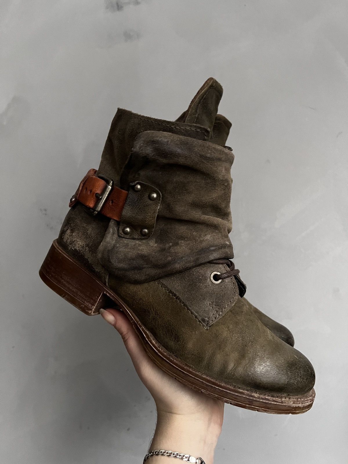 A.S.98 A.S. 98 Emerson Engineer - Green ankle vintage boots Size US 8 / IT 38 - 8 Thumbnail