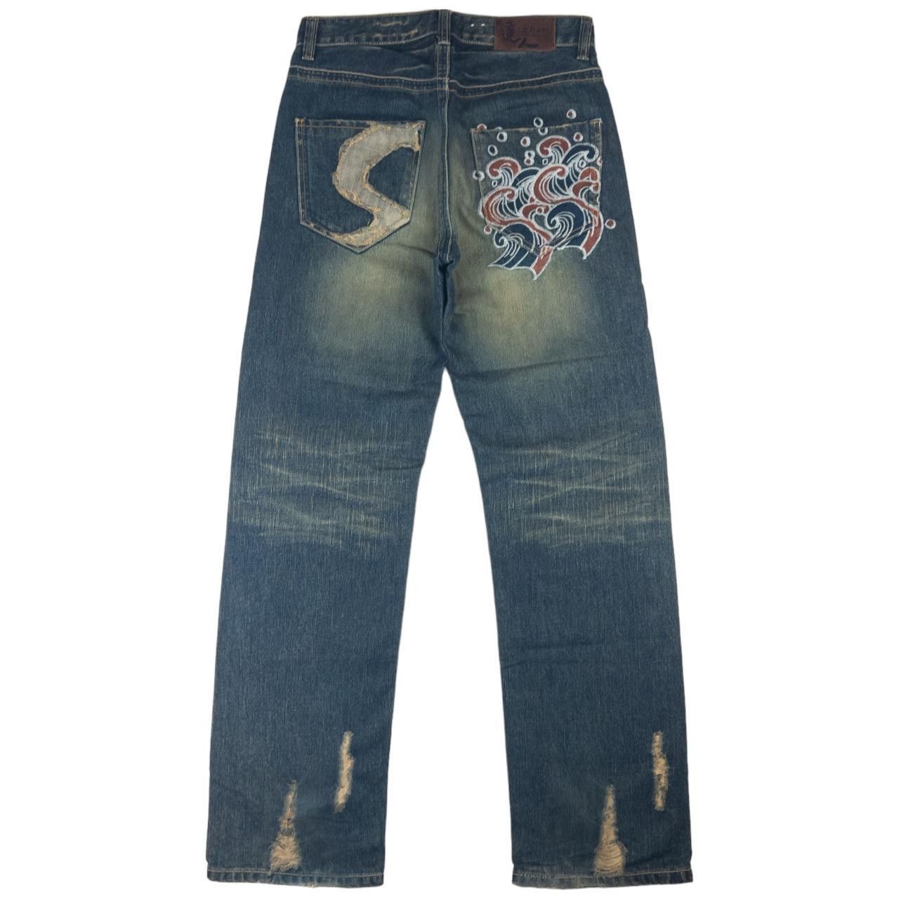 Other Vintage Big Train Japanese Embroidered Denim Jeans Size W31 Size US 31 - 2 Thumbnail