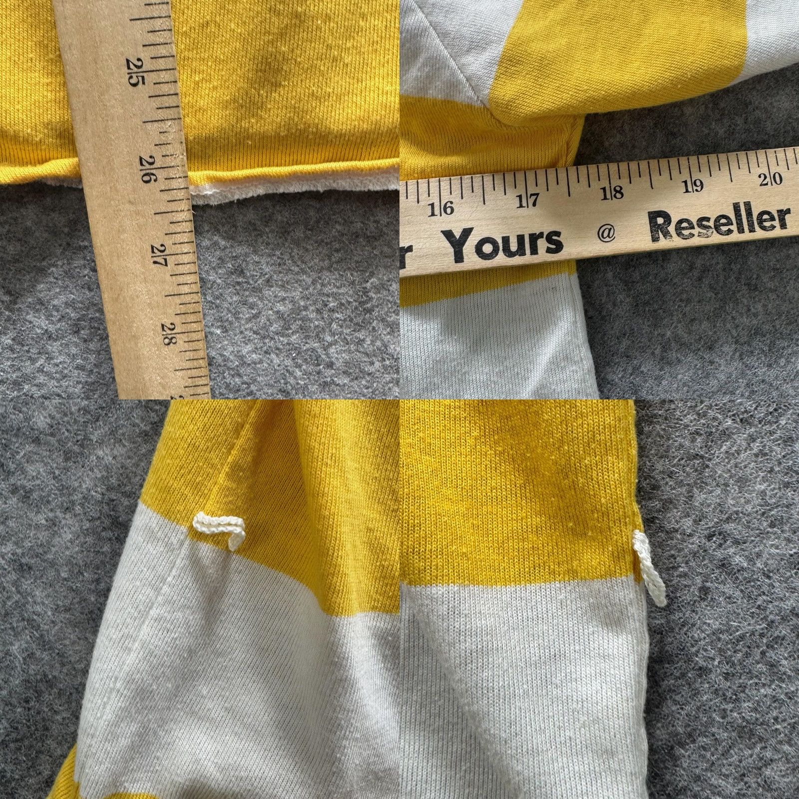 Vintage Vintage Yellow Striped Shirt Mens M V-Neck Cotton Relaxed Jersey Lightweight 90s Size US M / EU 48-50 / 2 - 9 Thumbnail