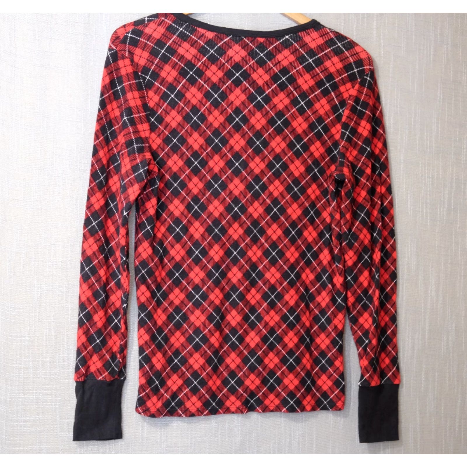Victoria's Secret Victoria’s Secret Thermal Red/Black Plaid Pajamas Top Stretch Womens M #H99-50 Shirt Size M / US 6-8 / IT 42-44 - 5 Thumbnail