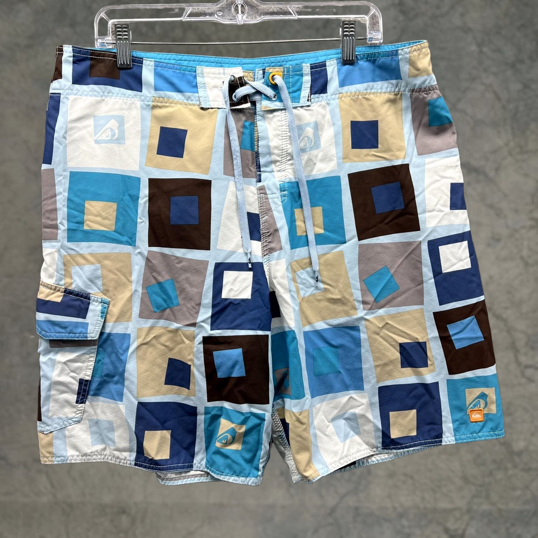 Quiksilver Quiksilver Mens Swim Trunks 38 Multicolor Geometric Board Shorts Surf Cargo Drawstring Pockets Mens 38 Multicolor Geometric Surfing Size US 38 / EU 54 - 1 Thumbnail