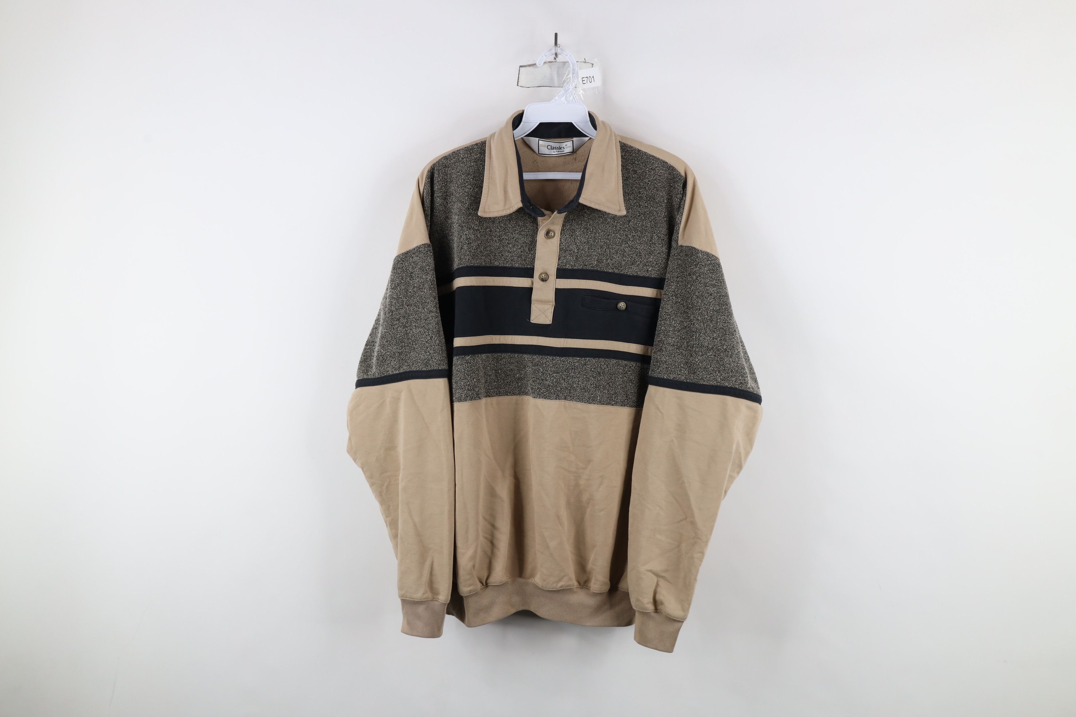 Vintage Vintage 90s Streetwear Block Collared Pullover Polo Shirt Size US L / EU 52-54 / 3 - 1 Thumbnail