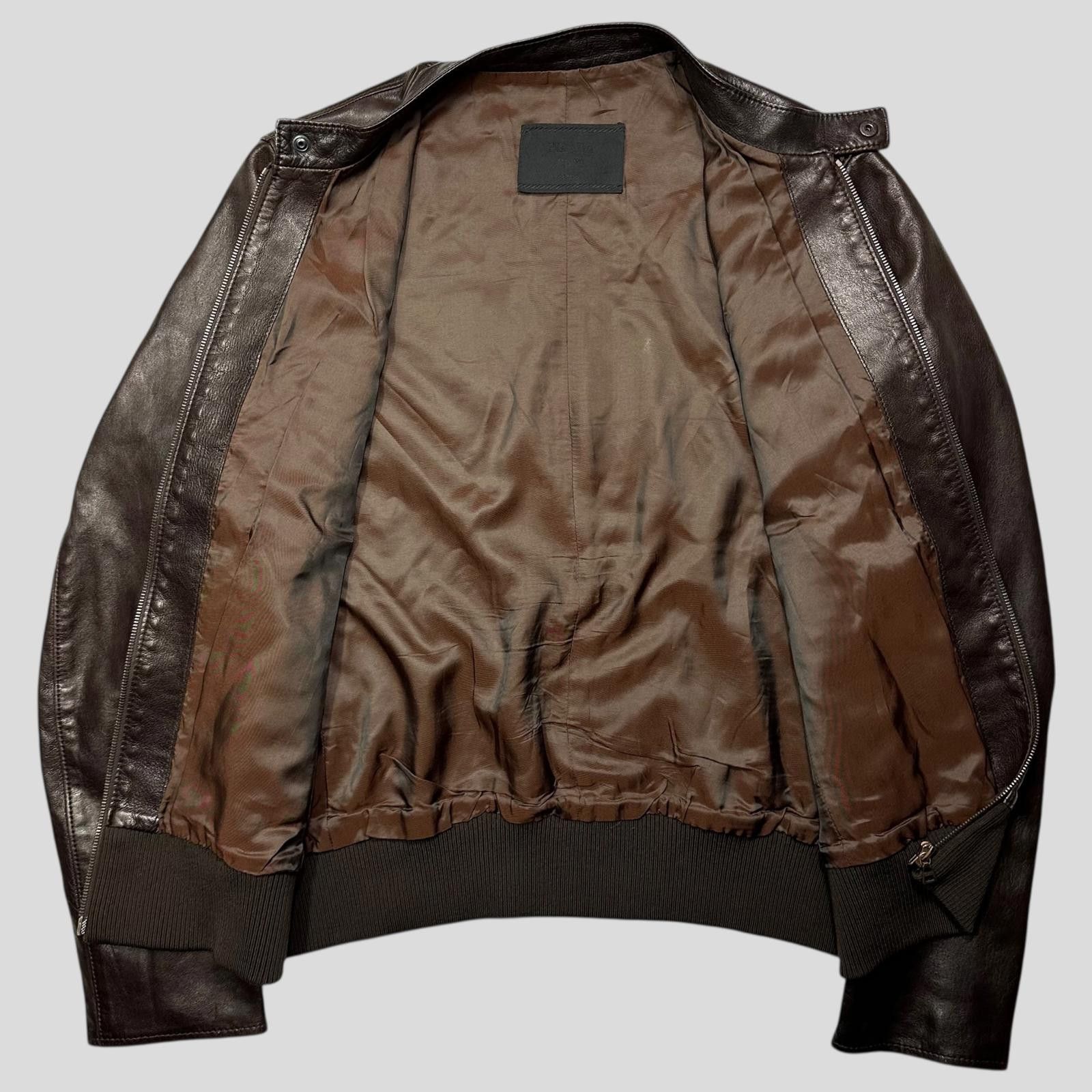Prada Prada SS00 Iridescent Lined Ebony Leather Biker Jacket - M Size US M / EU 48-50 / 2 - 3 Thumbnail