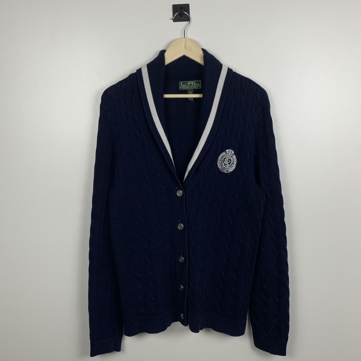 Lauren Ralph Lauren Lauren Ralph Lauren Cable Knit V-Neck Cardigan Jumper XL Size XL / US 12-14 / IT 48-50 - 1 Thumbnail