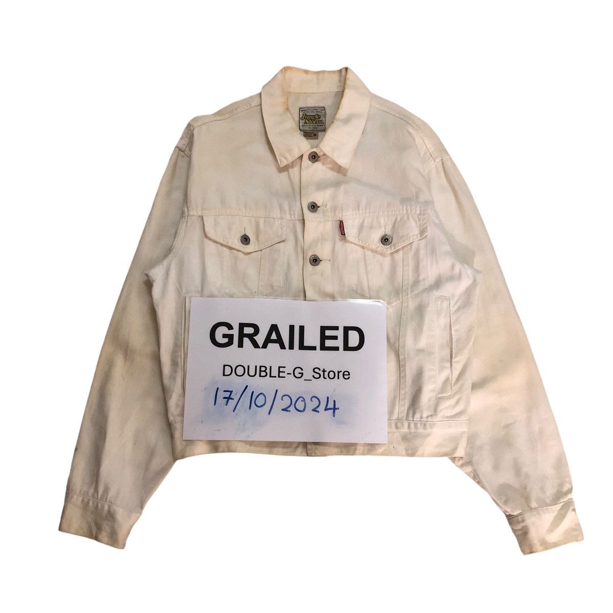 Japanese Brand 📌Vintage Denim Cropped Biker Jacket Jungle Storm Size US M / EU 48-50 / 2 - 1 Thumbnail